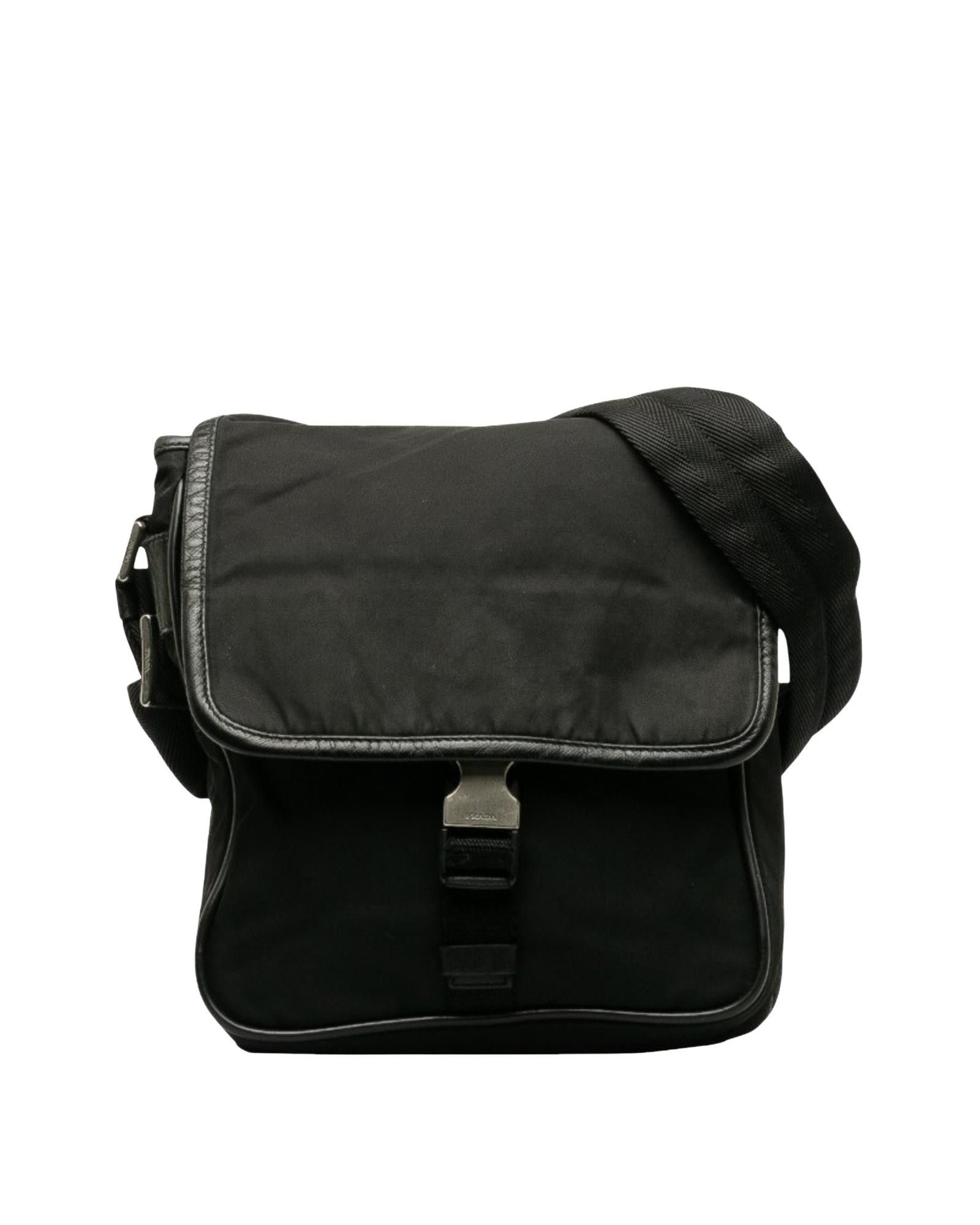 image of Black Synthetic Prada Bag With Modern Look, Women's