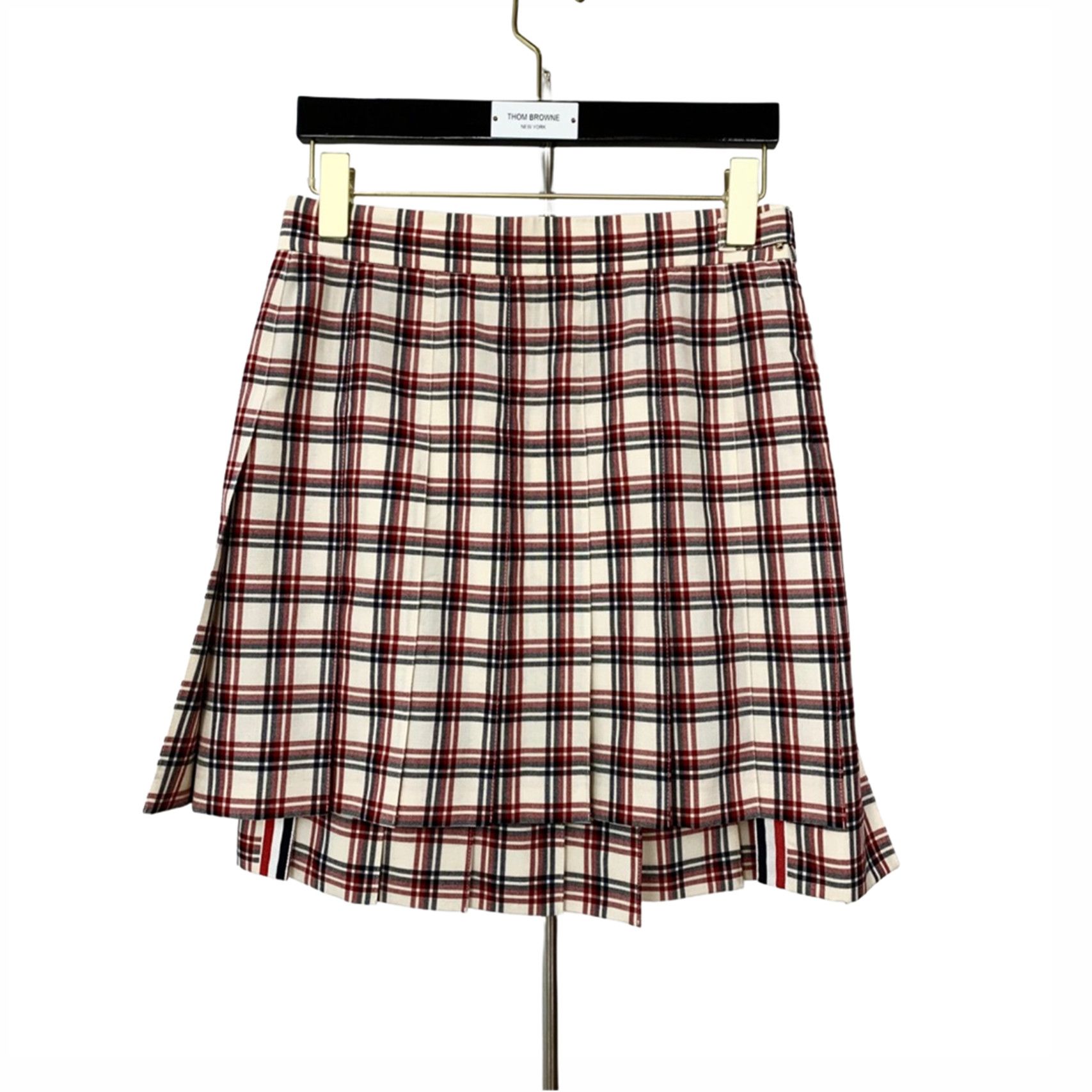 Thom Browne Red Wool Pleated Skirt (M / 42)