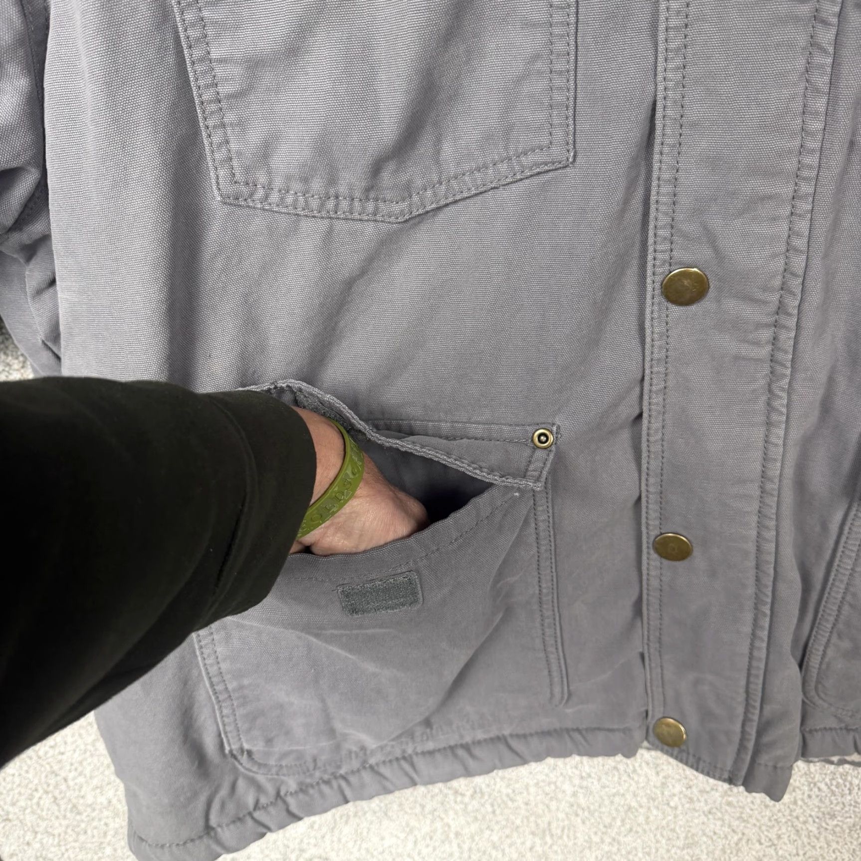 Wrangler Wrangler Field Jacket Men 3XL Gray Sherpa Lined Canvas Workwear Bomber Jacket Short Zip Insulated Utility Coat Casual Winter Outdoors Mens Size US XXL / EU 58 / 5 - 7 Thumbnail