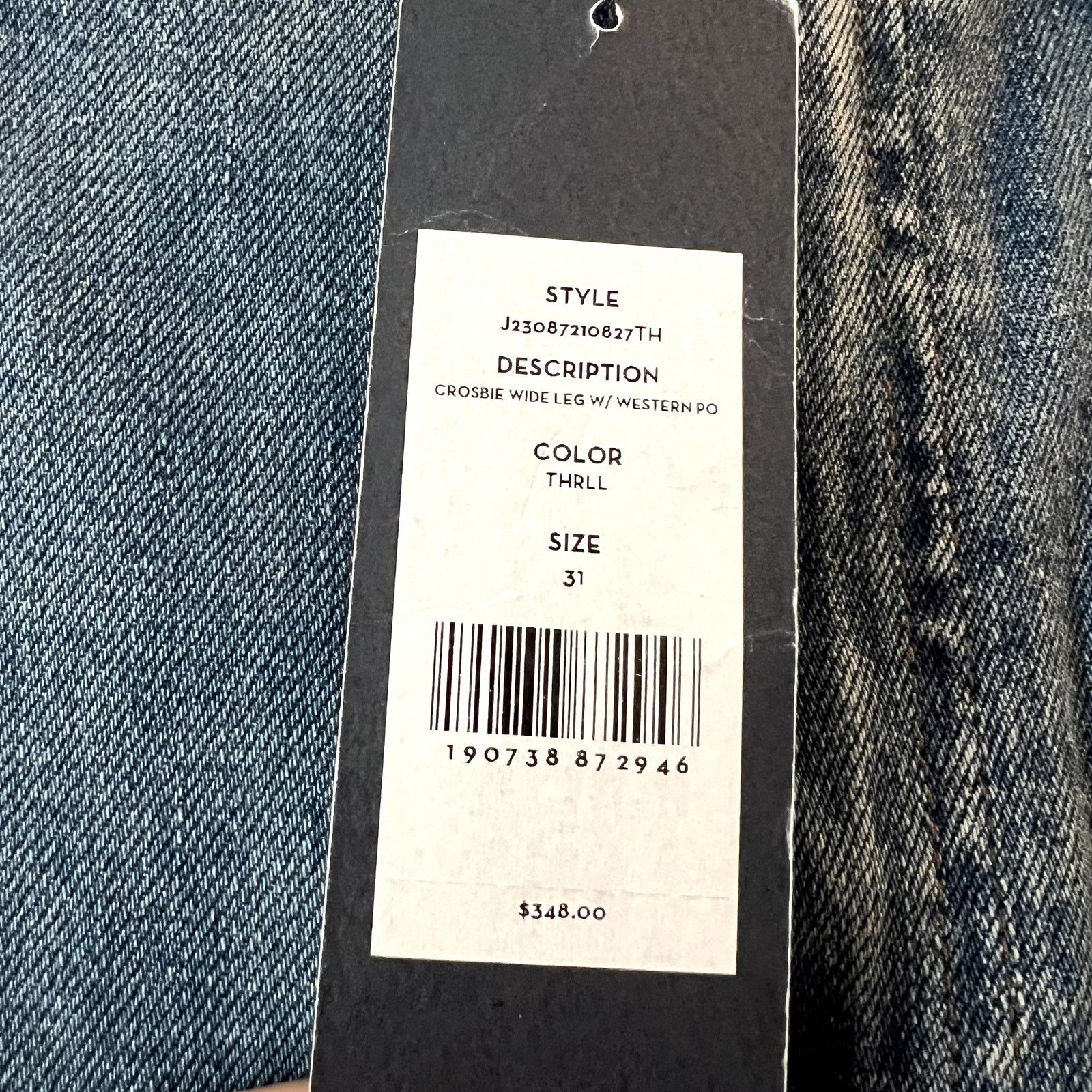 Veronica Beard Veronica Beard crosbie wide leg with western pocket jeans Size 31" - 5 Thumbnail