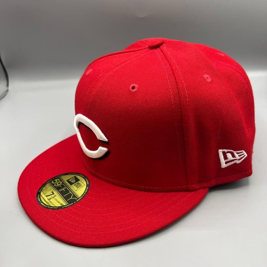 New Era Cincinnati Reds Hat Men 7 5/8 Red 59Fifty New Era Fitted Cap Size ONE SIZE - 3 Thumbnail