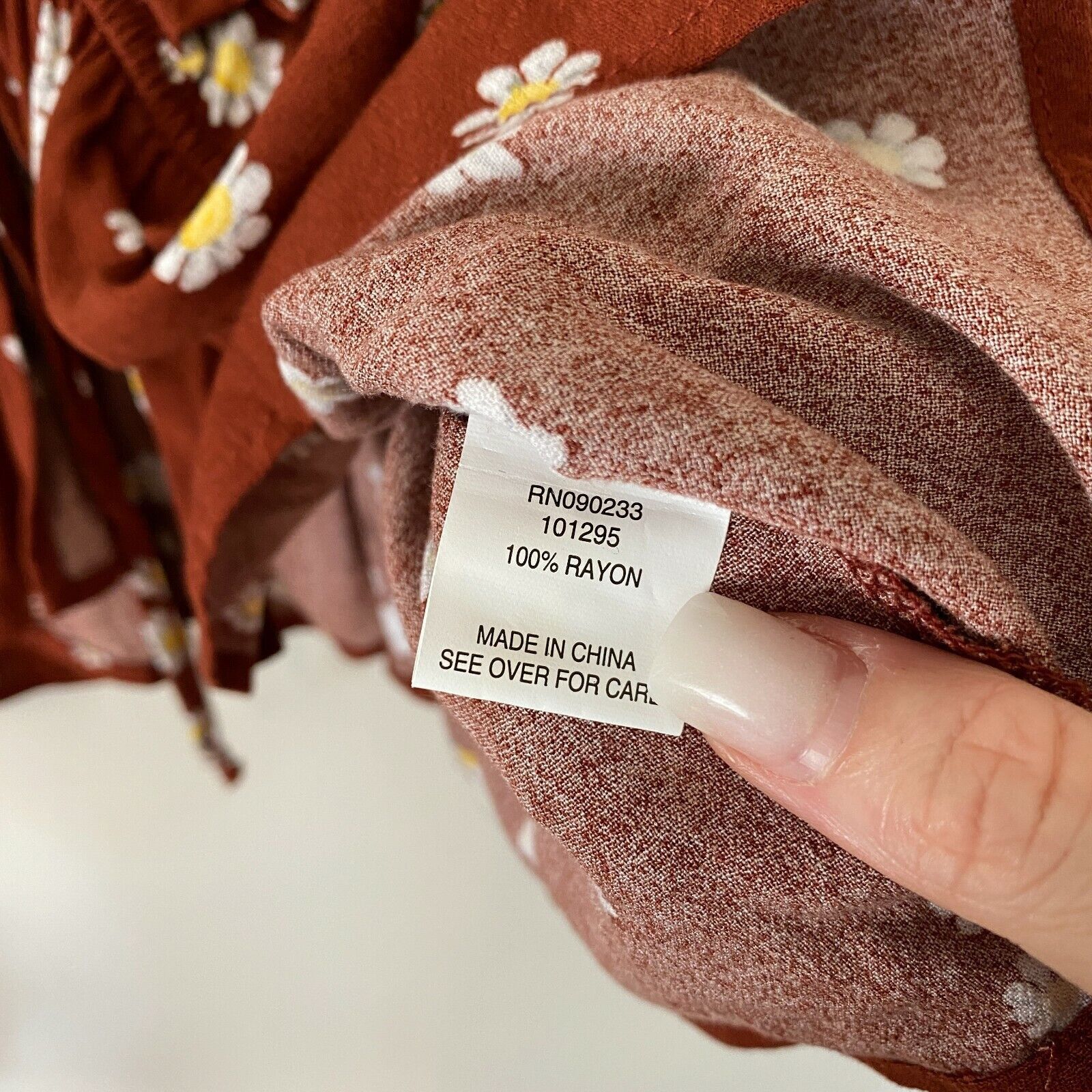 Pacsun PACSUN Rust Brown Floral Off Shoulder Crop Peasant Top Med Size M / US 6-8 / IT 42-44 - 4 Thumbnail