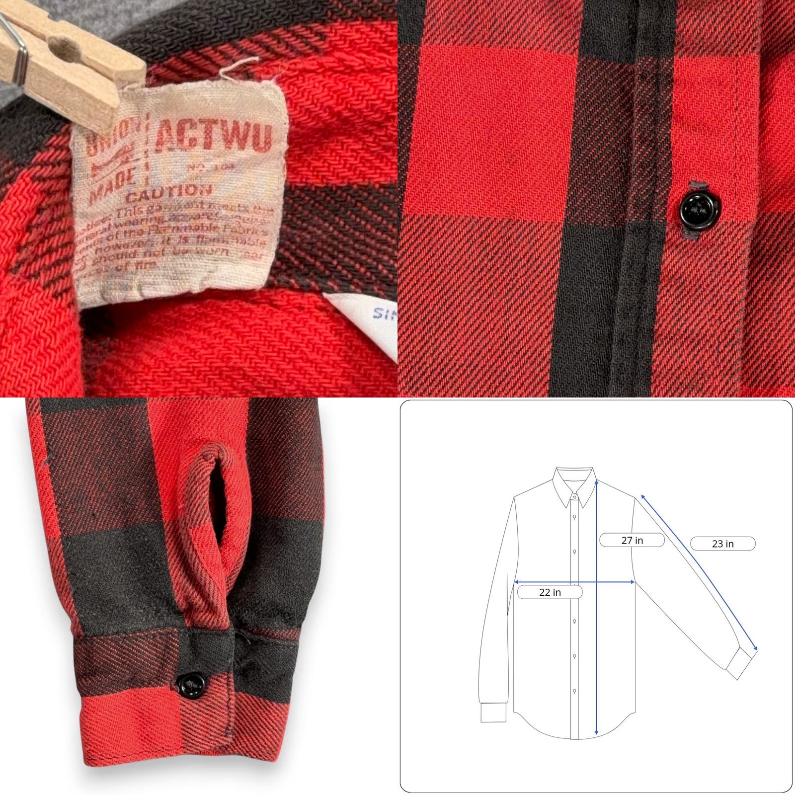 Vintage VINTAGE Five Brother Shirt Mens Adult MEDIUM Red Buffalo Plaid Flannel USA 80s Button-Up Potentials Size US M / EU 48-50 / 2 - 8 Thumbnail