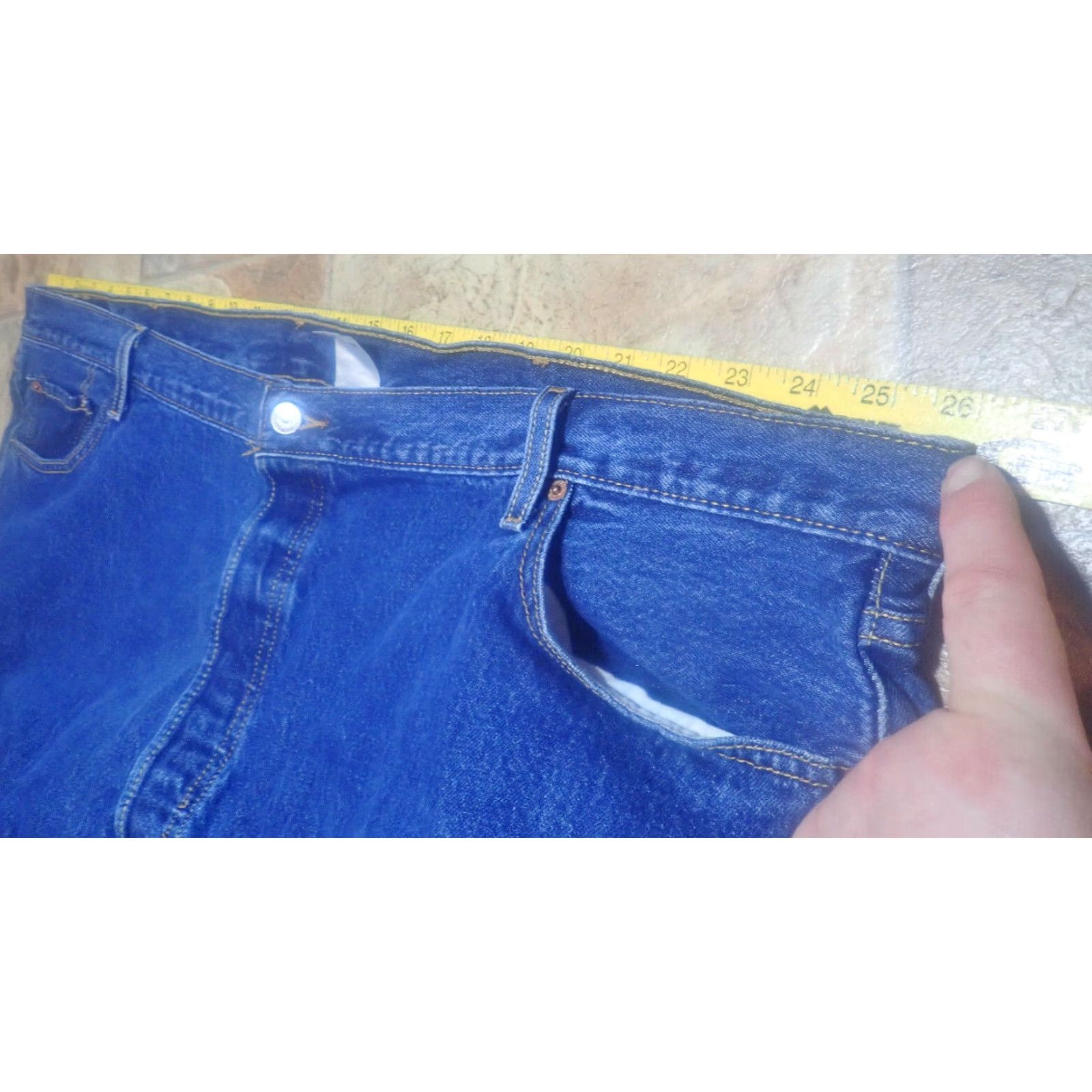 Levi's Levi's 501 Original Fit Jeans Big & Tall Adult Size 52x32 Regular High Rise Dark Blue Cotton Denim Men's Size US 36 / EU 52 - 7 Thumbnail