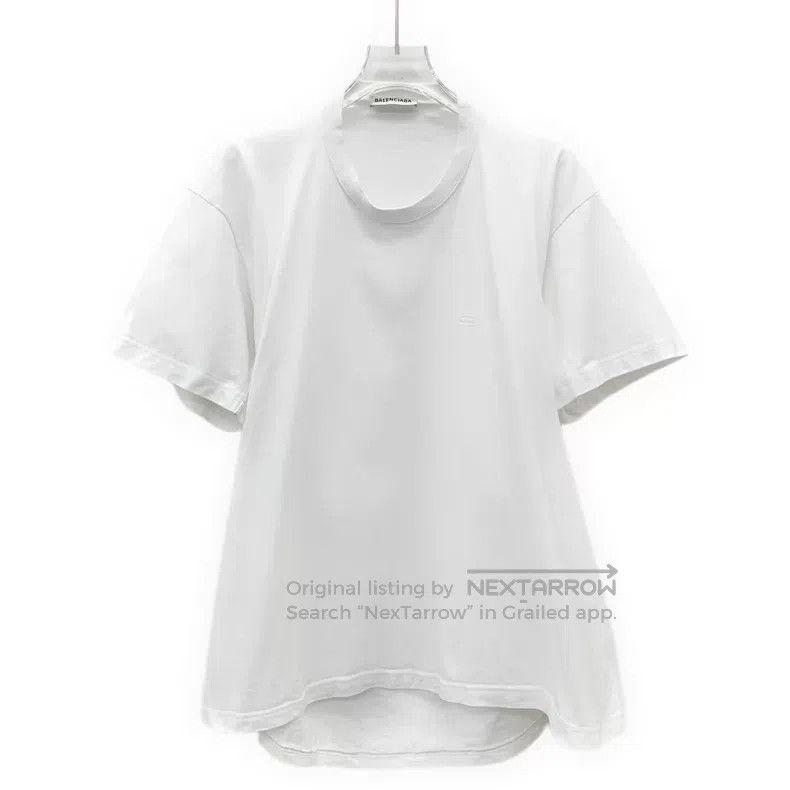 Balenciaga Balenciaga White Cotton Round Neck Short Sleeve T-Shirt Size US XS / EU 42 / 0 - 1 Thumbnail