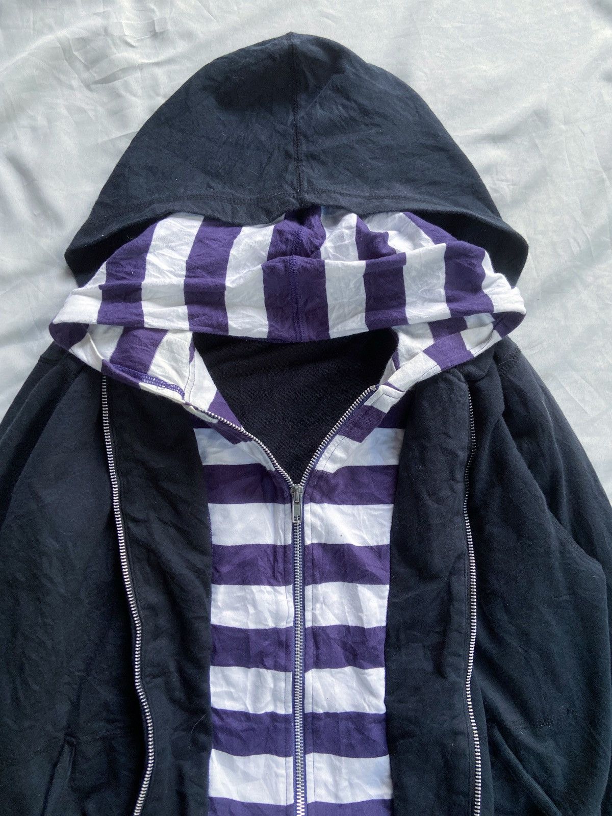 Beauty Beast DESIO DOUBLE LAYER STRIPED ZIP HOODIE Size US M / EU 48-50 / 2 - 7 Thumbnail