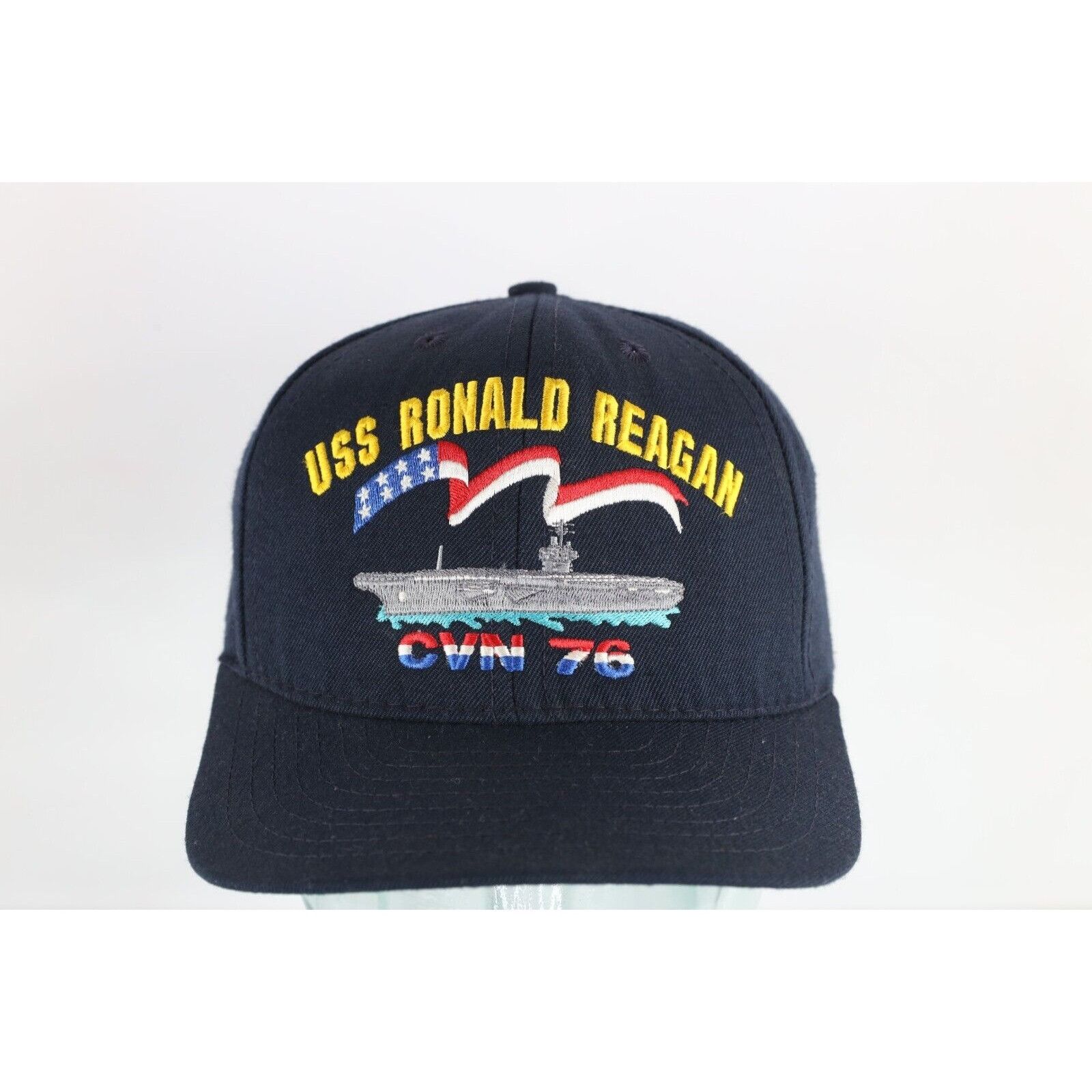 Vintage Vintage 90s Spell Out USS Ronald Reagan CVN 76 Ship Hat Size ONE SIZE - 1 Thumbnail