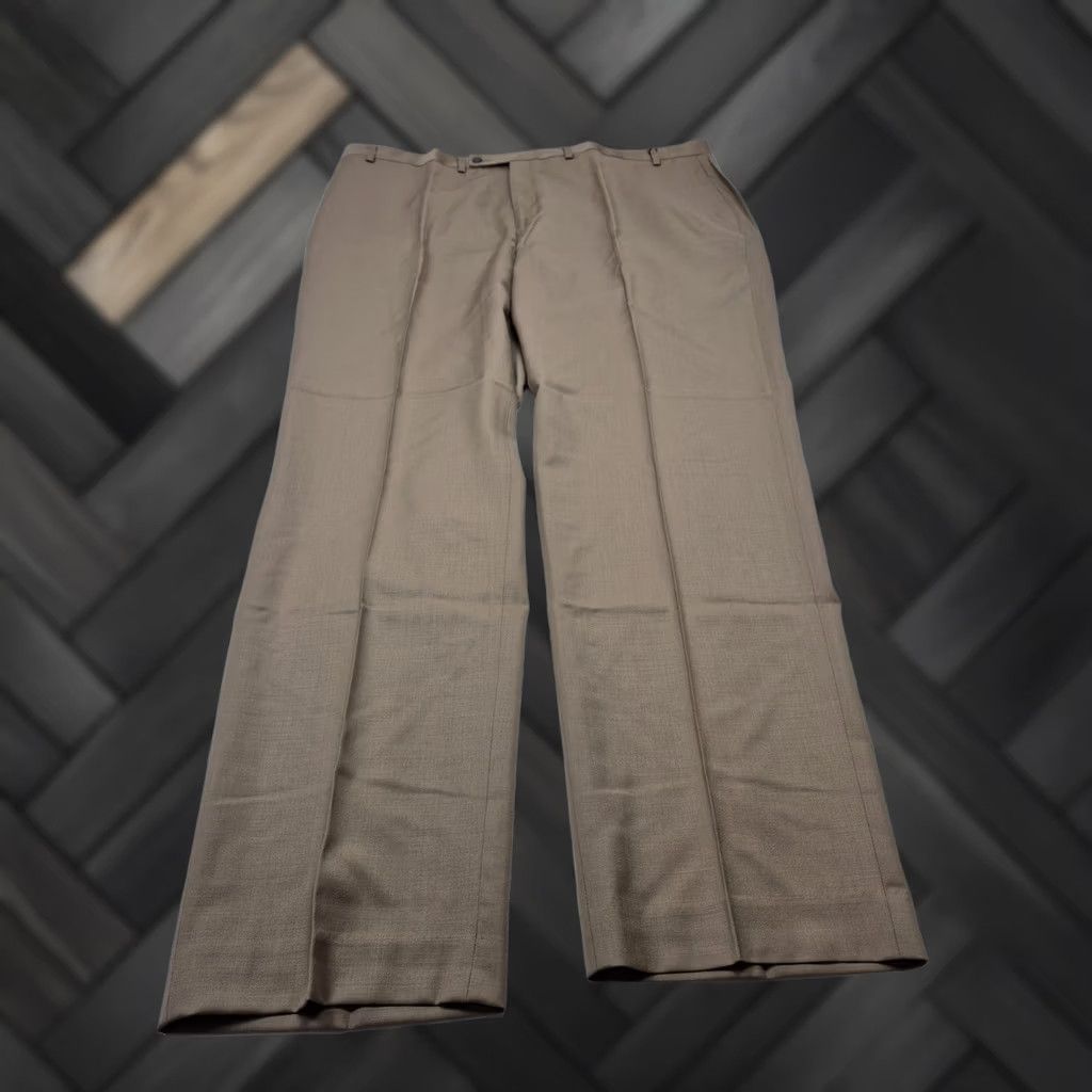 Ralph Lauren VTG? No. Vintage: No. VTG Lauren Ralph Lauren Dress Pants Mens 46x34 Beige Wool Flat Front NWT Office Size US 30 / EU 46 - 1 Thumbnail