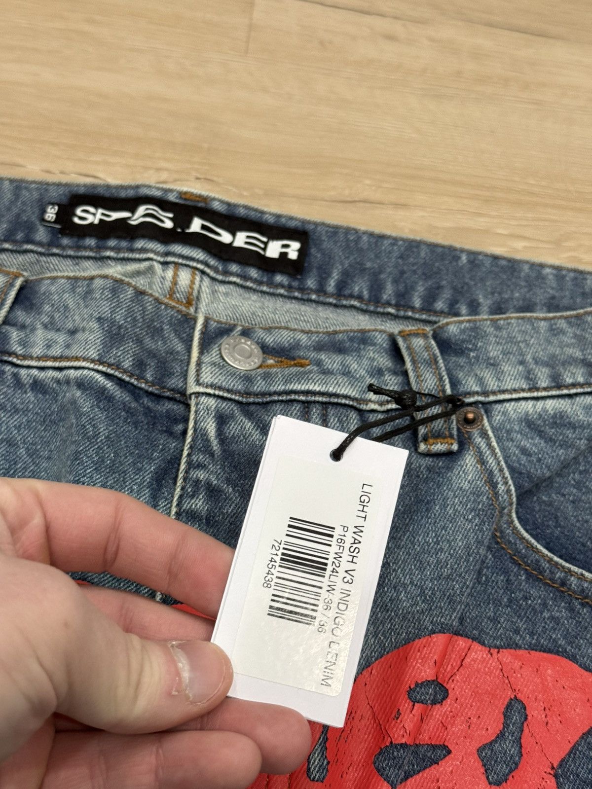 Sp5der Sp5der Worldwide v3 Indigo Denim Jeans Size US 36 / EU 52 - 3 Thumbnail