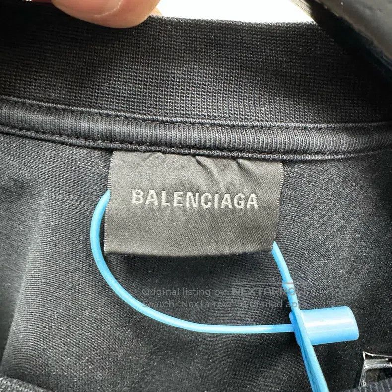 Balenciaga Balenciaga Washed Distressed Diamond T-Shirt Size US XS / EU 42 / 0 - 3 Thumbnail
