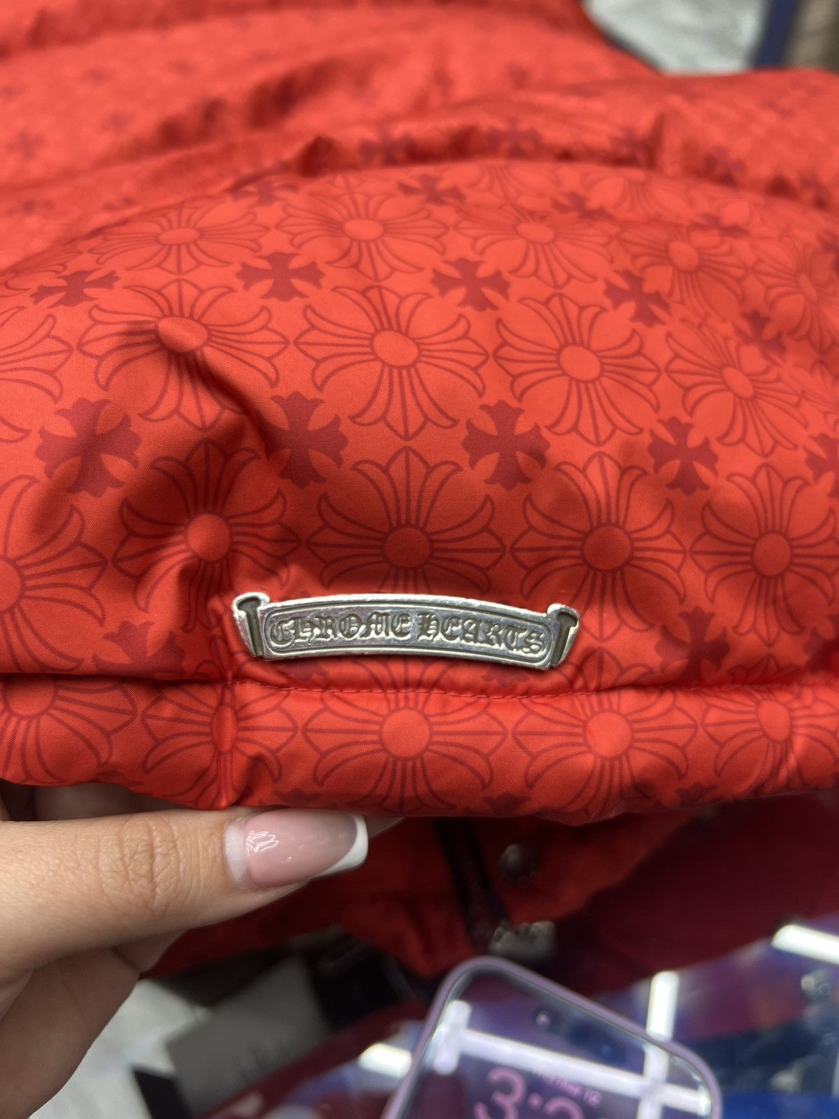 Chrome Hearts Chrome Hearts Red Monogram Cross Pattern Puffer Down Jacket Size US XL / EU 56 / 4 - 13 Thumbnail
