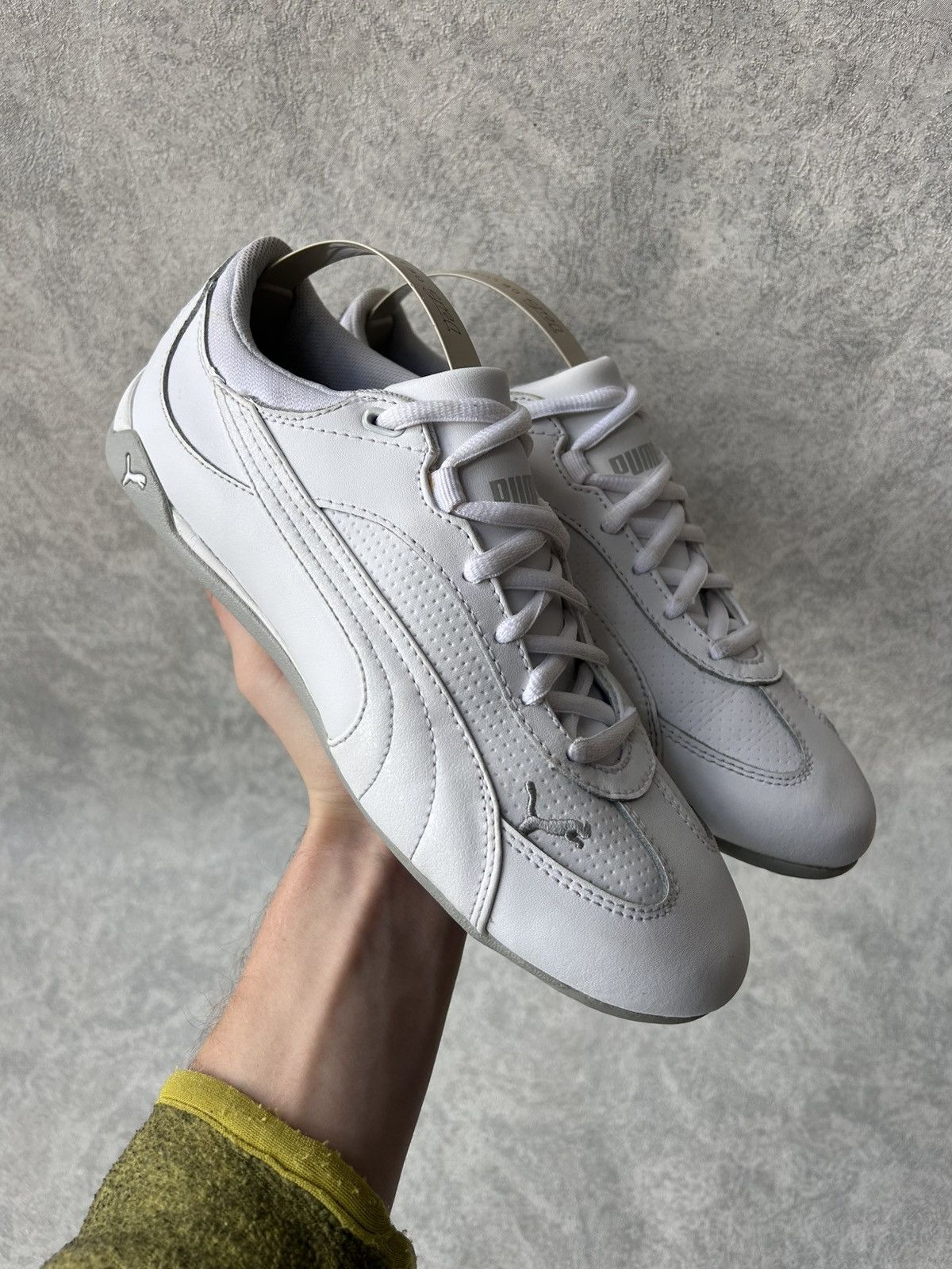 Puma Y2K Puma Speedcat White Leather Low Top Sneakers Size US 8.5 / IT 38.5 - 1 Thumbnail