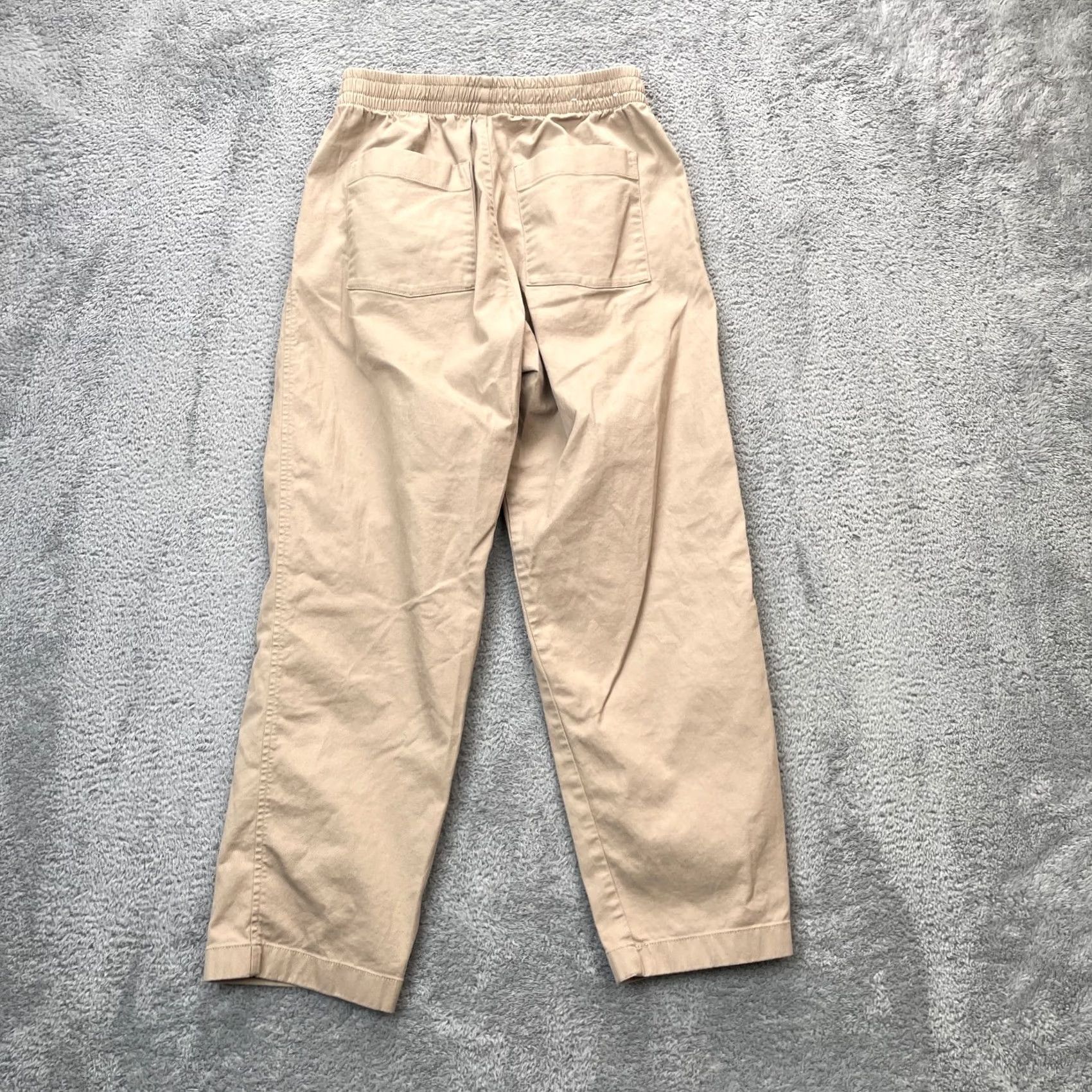 Uniqlo Uniqlo Pants Womens Small Beige Stretch Easy Ankle Cotton Tapered Leg Drawstring Size 26" / US 2 / IT 38 - 2 Thumbnail