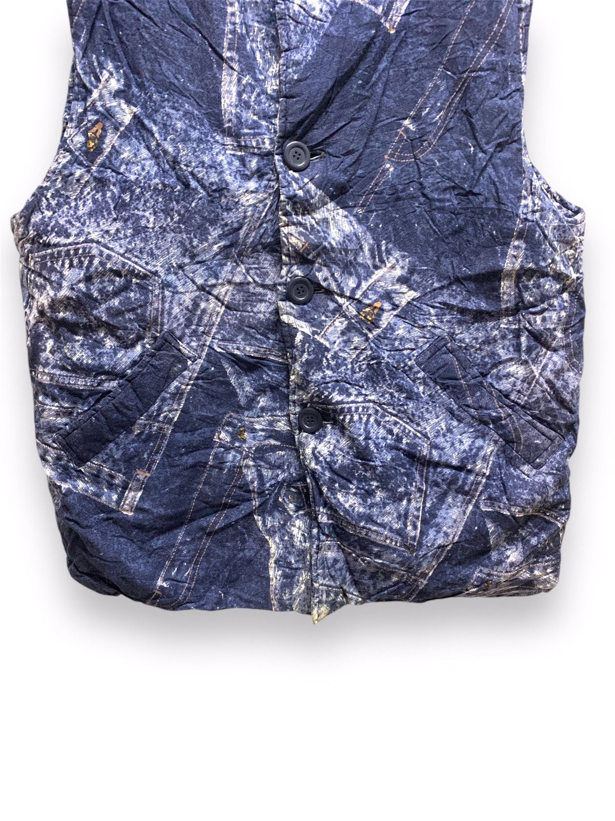 Blue Blue Japan × Japanese Brand Half Time Fullprint Jeans Vest Jacket Size US M / EU 48-50 / 2 - 5 Thumbnail
