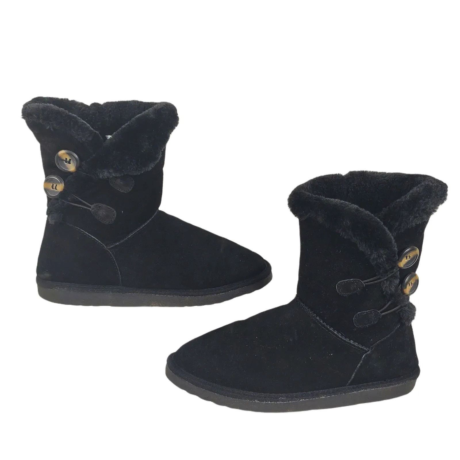Other Aldi Serra Genuine Suede Leather Sherpa Boots Faux Fur Trim Grailed