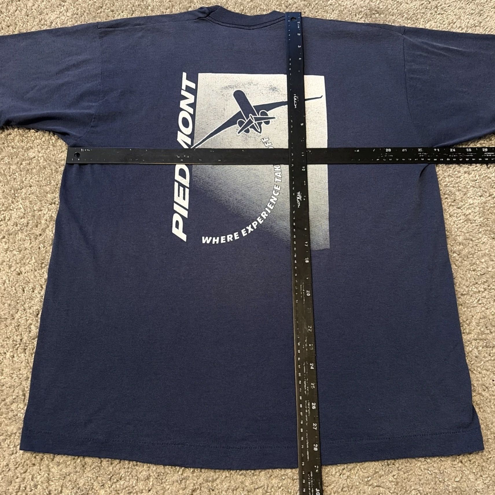 Vintage VINTAGE 90s Piedmont Aviation Airplane Aircraft Pocket T-Shirt XL Navy Blue Screen Stars Men Regular Pocket T-Shirt Size US XL / EU 56 / 4 - 4 Thumbnail