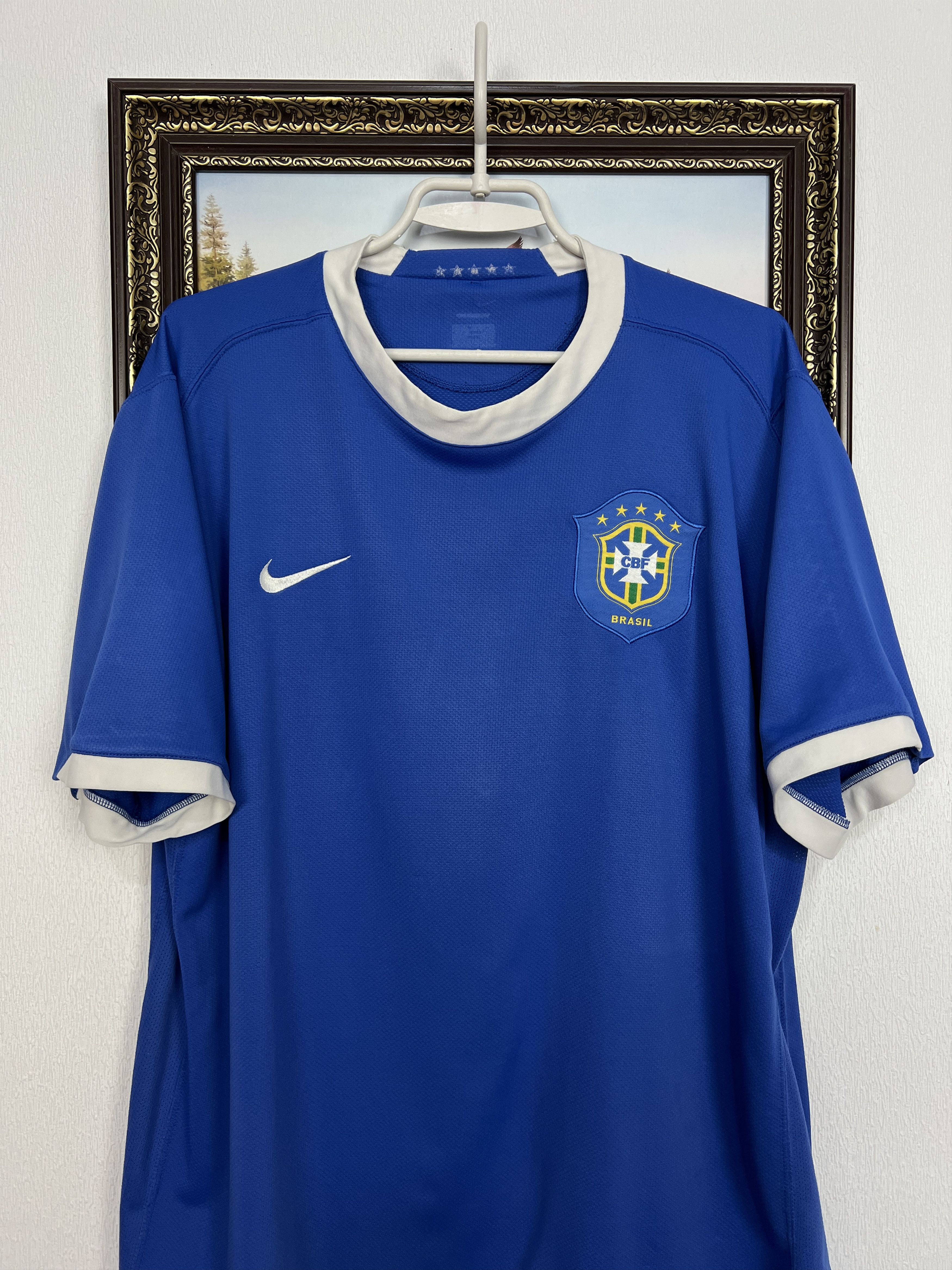 Nike Brazil Away football shirt Soccer Jersey National Trikot Size US XXL / EU 58 / 5 - 2 Thumbnail