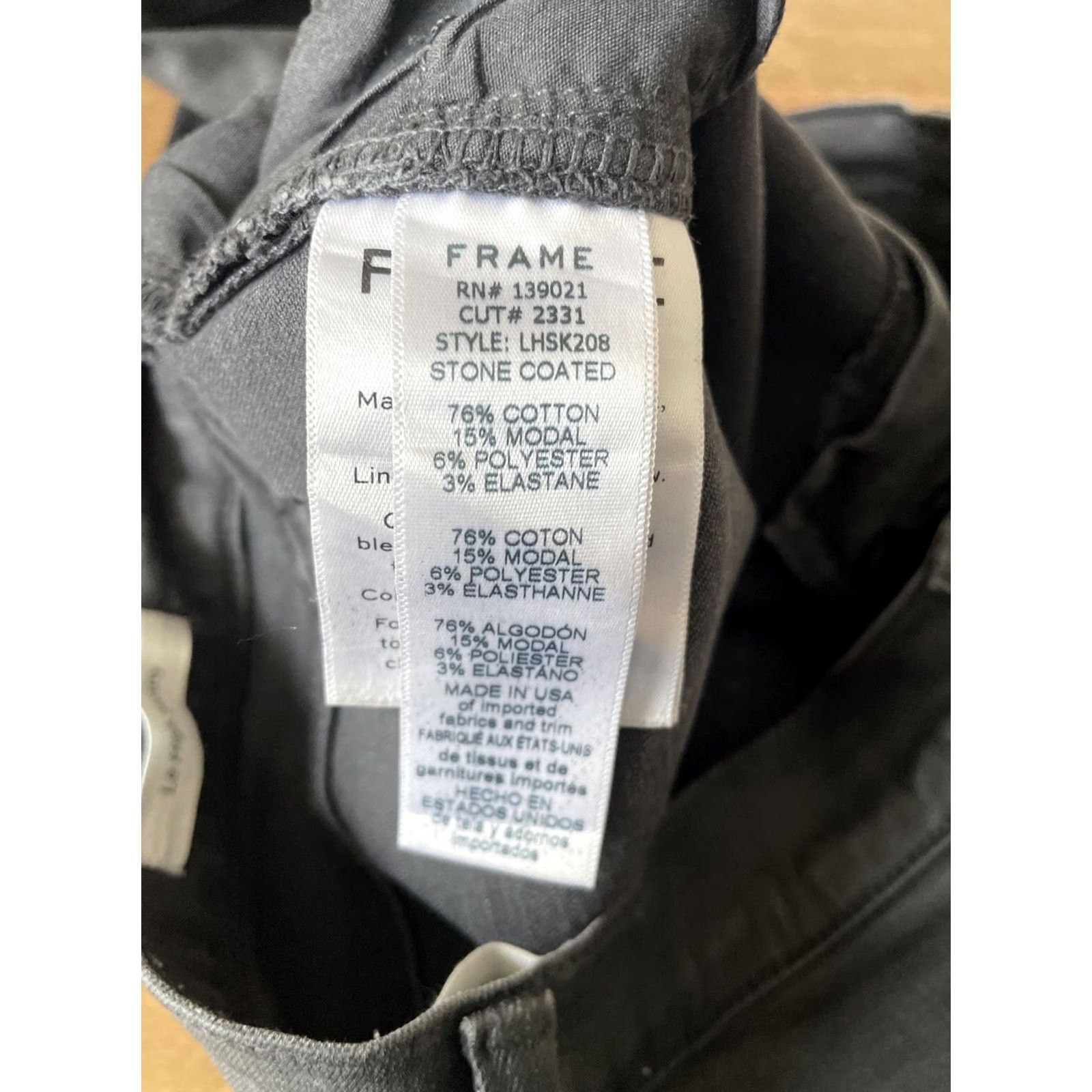 Frame VINTAGE FRAME Le Skinny De Jeanne Jeans Women 25x27 Black Skinny 70s Biker USA Mens? Size 42" / US 20 - 8 Thumbnail