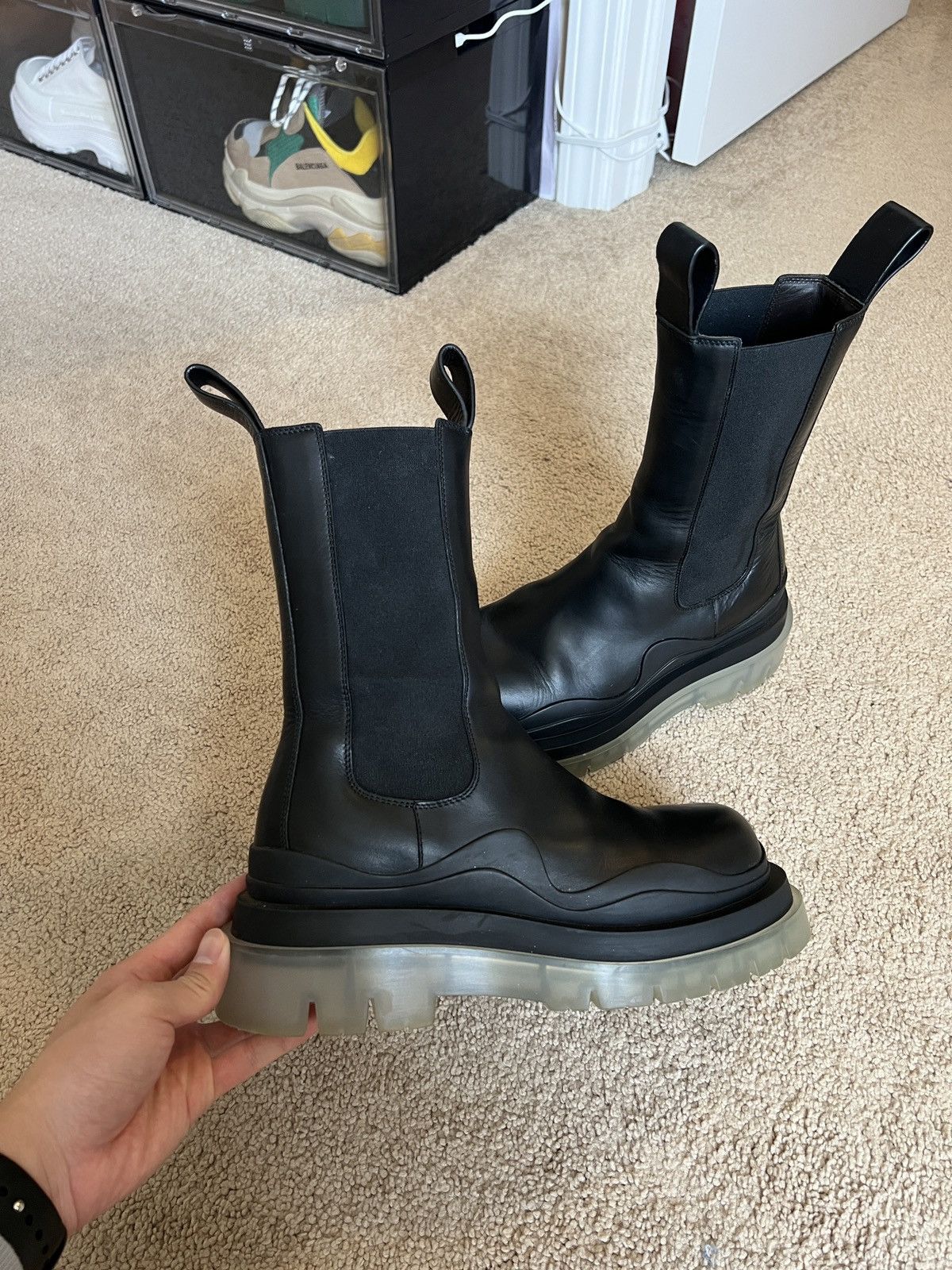 Bottega Veneta Bottega Veneta The Tire Chelsea boots clear sole Size US 7 / EU 40 - 1 Thumbnail