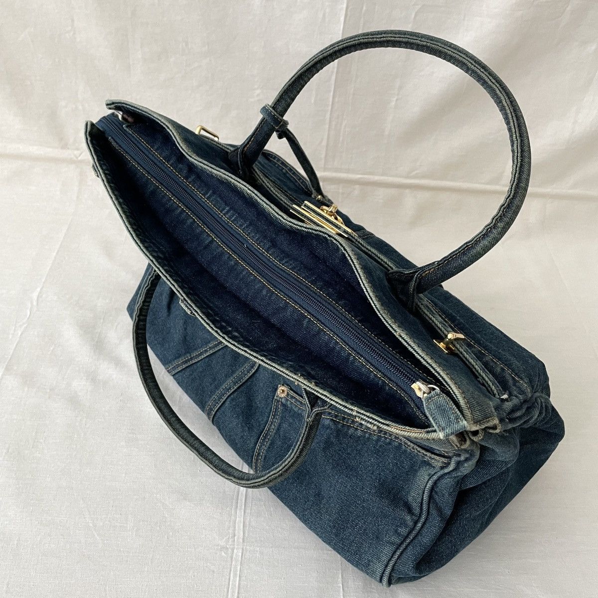 Japanese Brand Birkin Style Denim Handmade Bag by Via Demizon Doux Japan Size ONE SIZE - 5 Thumbnail
