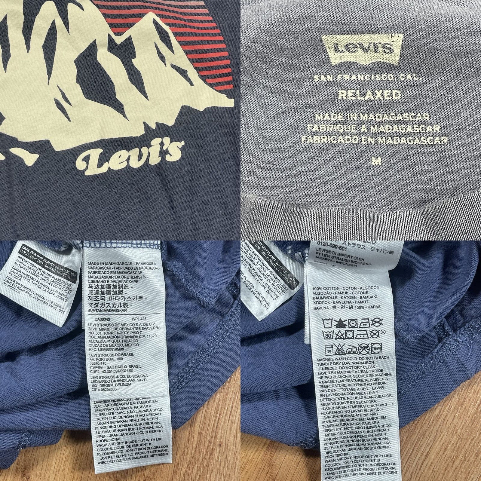 Levi's Levi’s T-Shirt Mens Medium M Navy Blue Graphics CrewNeck Relaxed Fit 100% Cotton Size US M / EU 48-50 / 2 - 8 Thumbnail
