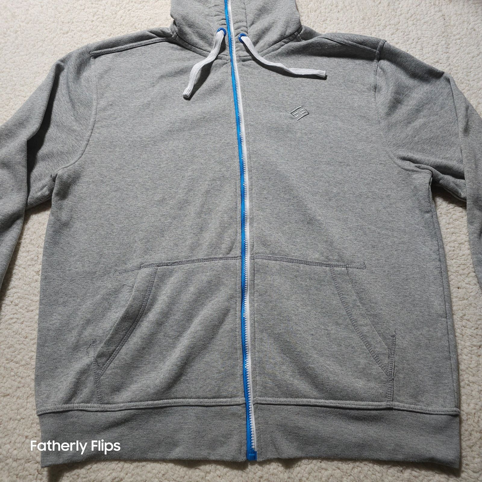 Enyce Vintage ENYCE 3XL Zip Up Hoodie Gray Blue Y2K Streetwear Size US XXL / EU 58 / 5 - 1 Thumbnail
