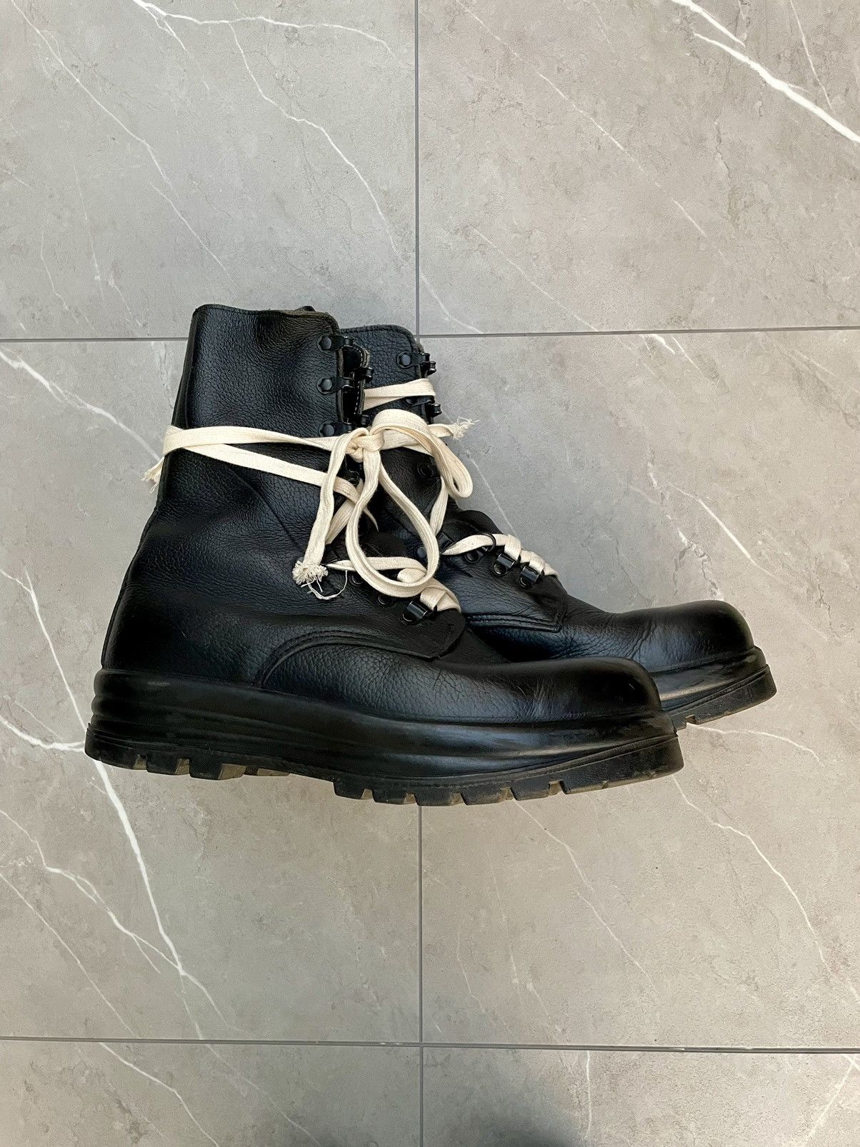 Vintage 1970s Vintage Military Black Leather Combat Boots Size US 8 / EU 41 - 14 Thumbnail