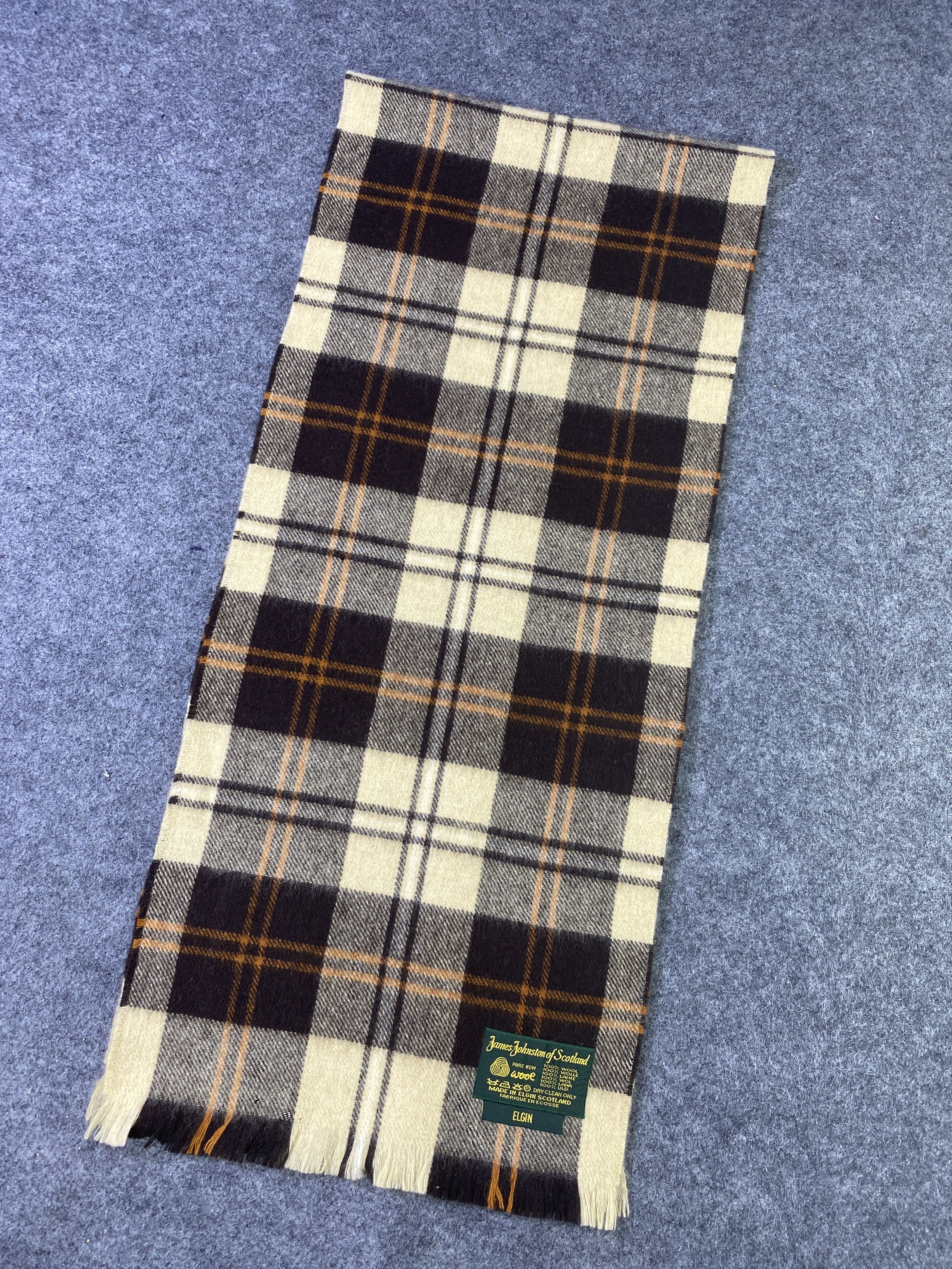 Vintage JAMES JOHNSTON IF SCOTLAND Scarf / Muffler / Neckwear -T798 Size ONE SIZE - 2 Thumbnail