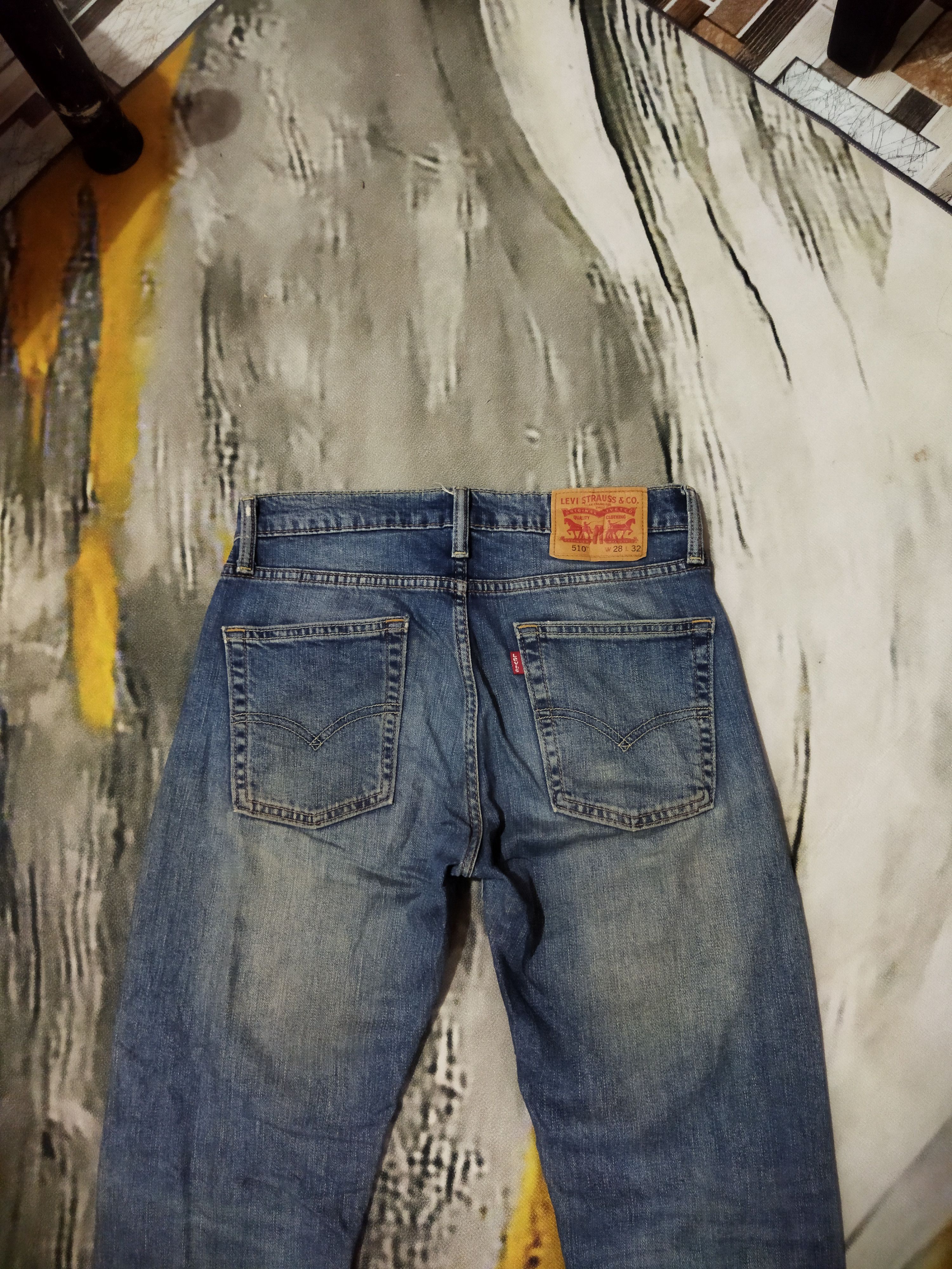 Levi's VINTAGE LEVIS 510 DISTRESSED FADED BLUE JEANS PANTS Size US 29 - 8 Thumbnail
