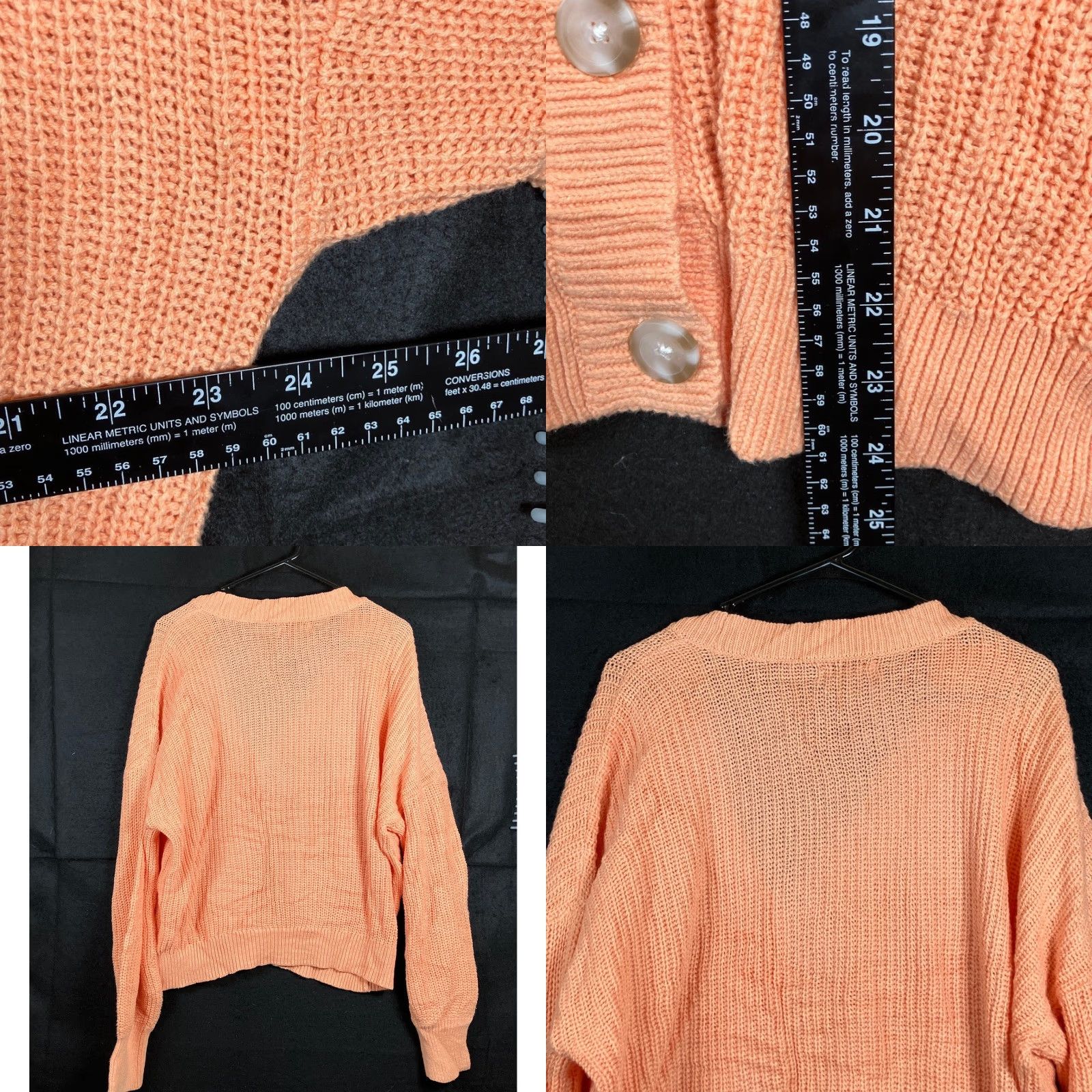 Vintage Sonoma Cardigan Sweater Orange V-Neck XL Womens Long Sleeve Knit Button Up Size XL / US 12-14 / IT 48-50 - 8 Thumbnail