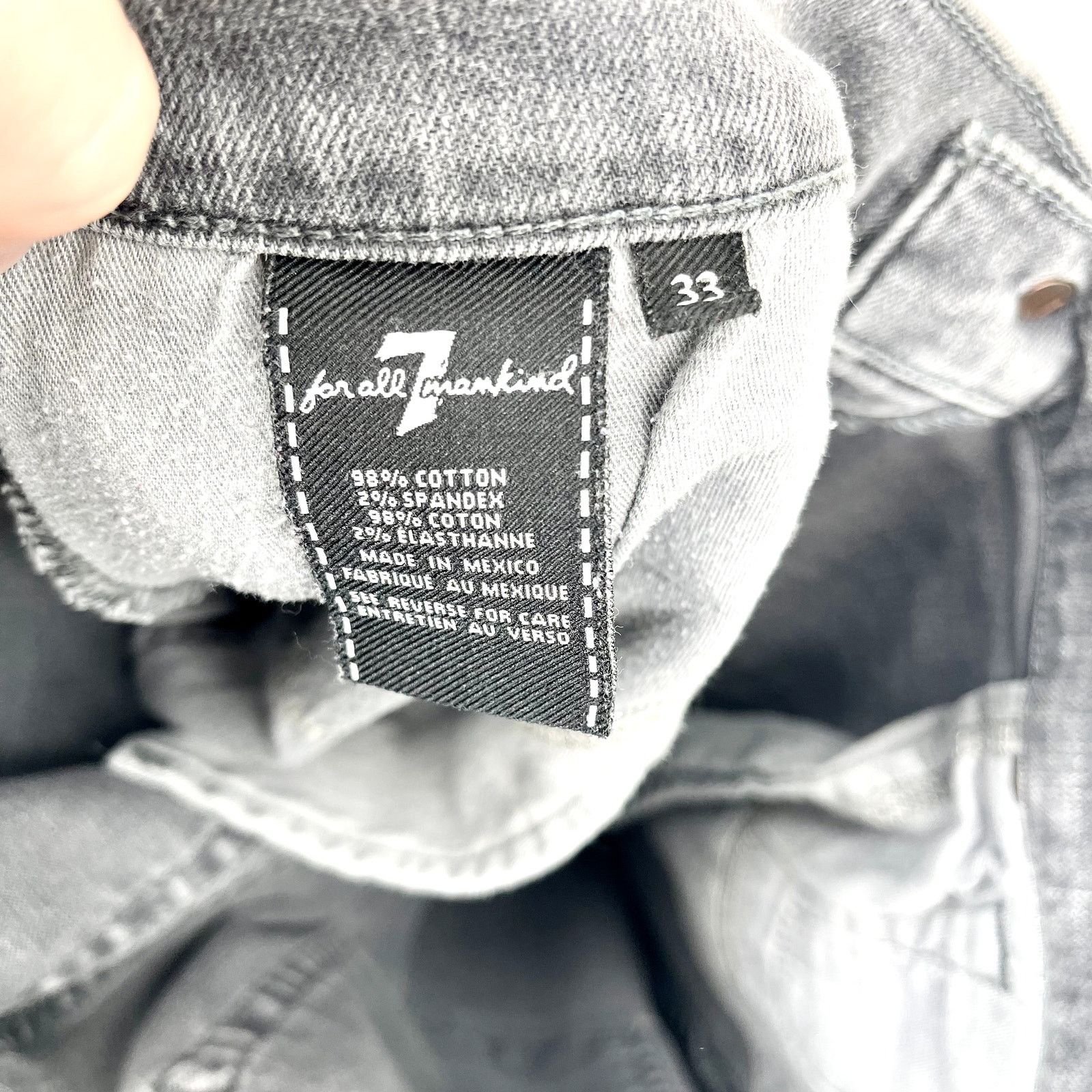 7 For All Mankind 7for All Mankind Faded Gray Distressed Washed Straight 33/14 Size 36" / US 14 / IT 50 - 6 Thumbnail