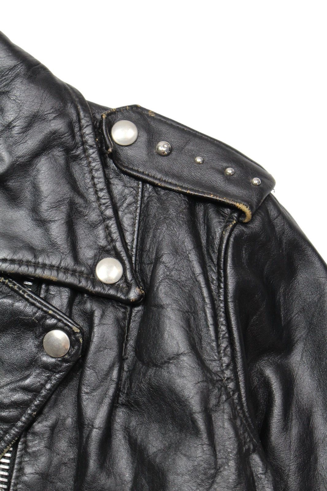 Vintage 1970S HARLEY DAVIDSON CYCLE QUEEN LEATHER BIKER JACKET Size S / US 4 / IT 40 - 6 Thumbnail