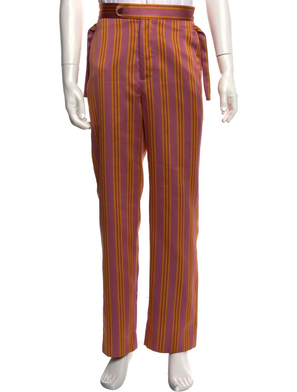 Bode Bode Essex Stripe Pink Silky Trousers Size US 31 - 1 Thumbnail