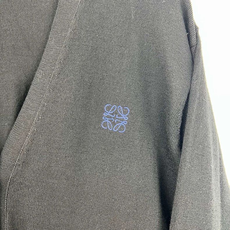 Loewe LOEWE Blue Embroidered Logo Wool Cardigan Size S / US 4 / IT 40 - 6 Thumbnail