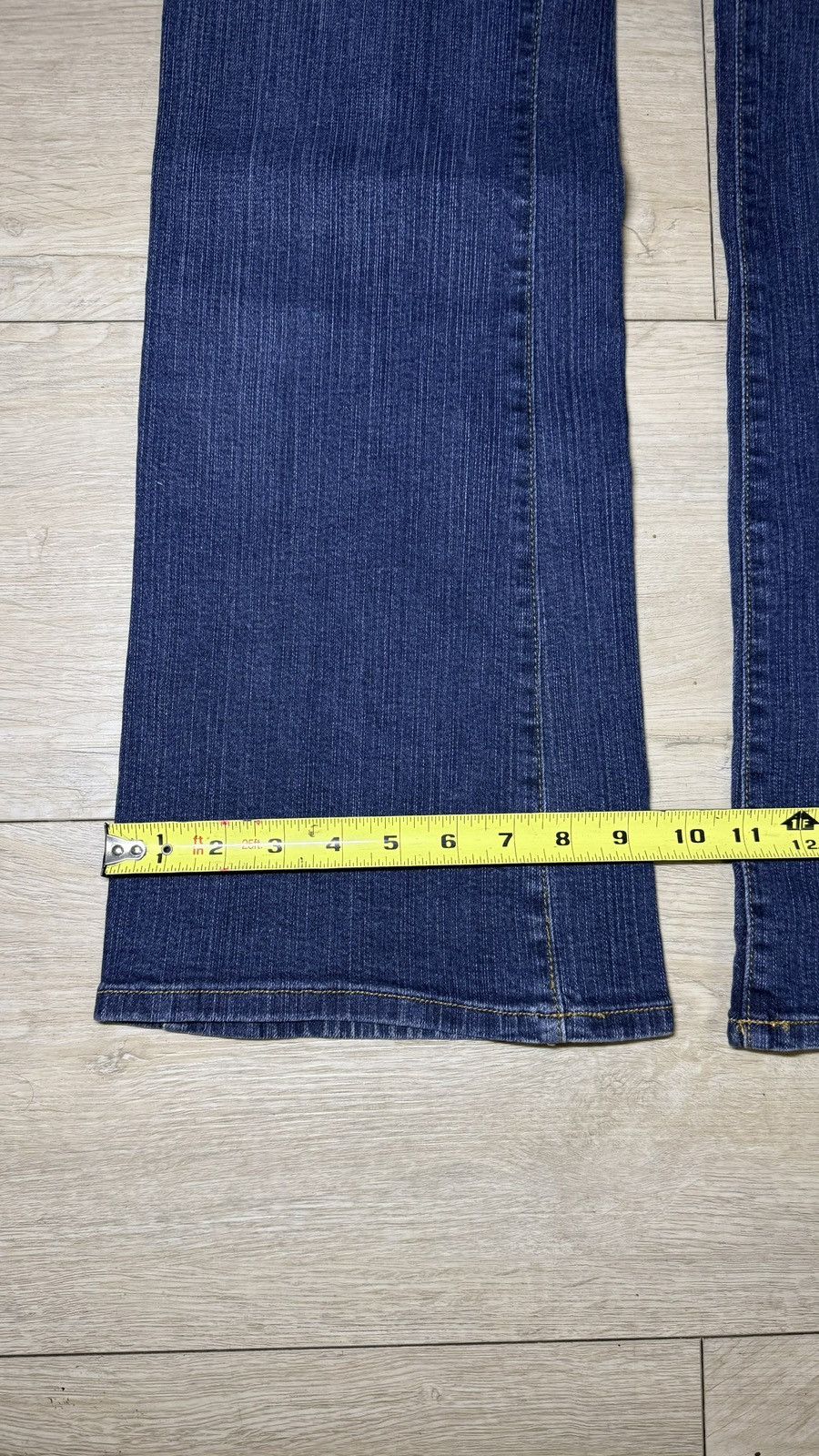 Rock & Republic Y2K 2000s NYDJ Embroidered Dark Indigo Flared Denim Jeans Size 32" / US 10 / IT 46 - 7 Thumbnail