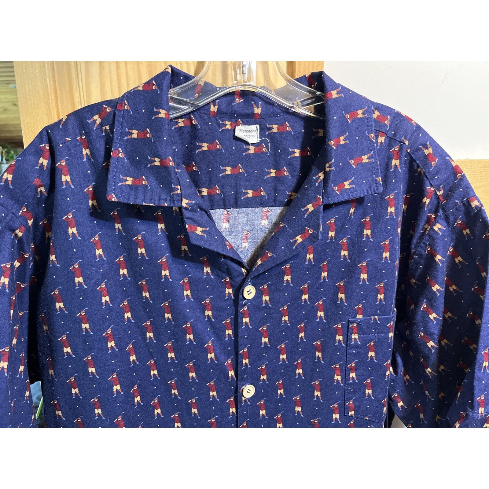 Other Mercedes VTG Men’s XL Navy Short Sleeve Golf Print Cotton Size US XL / EU 56 / 4 - 4 Thumbnail