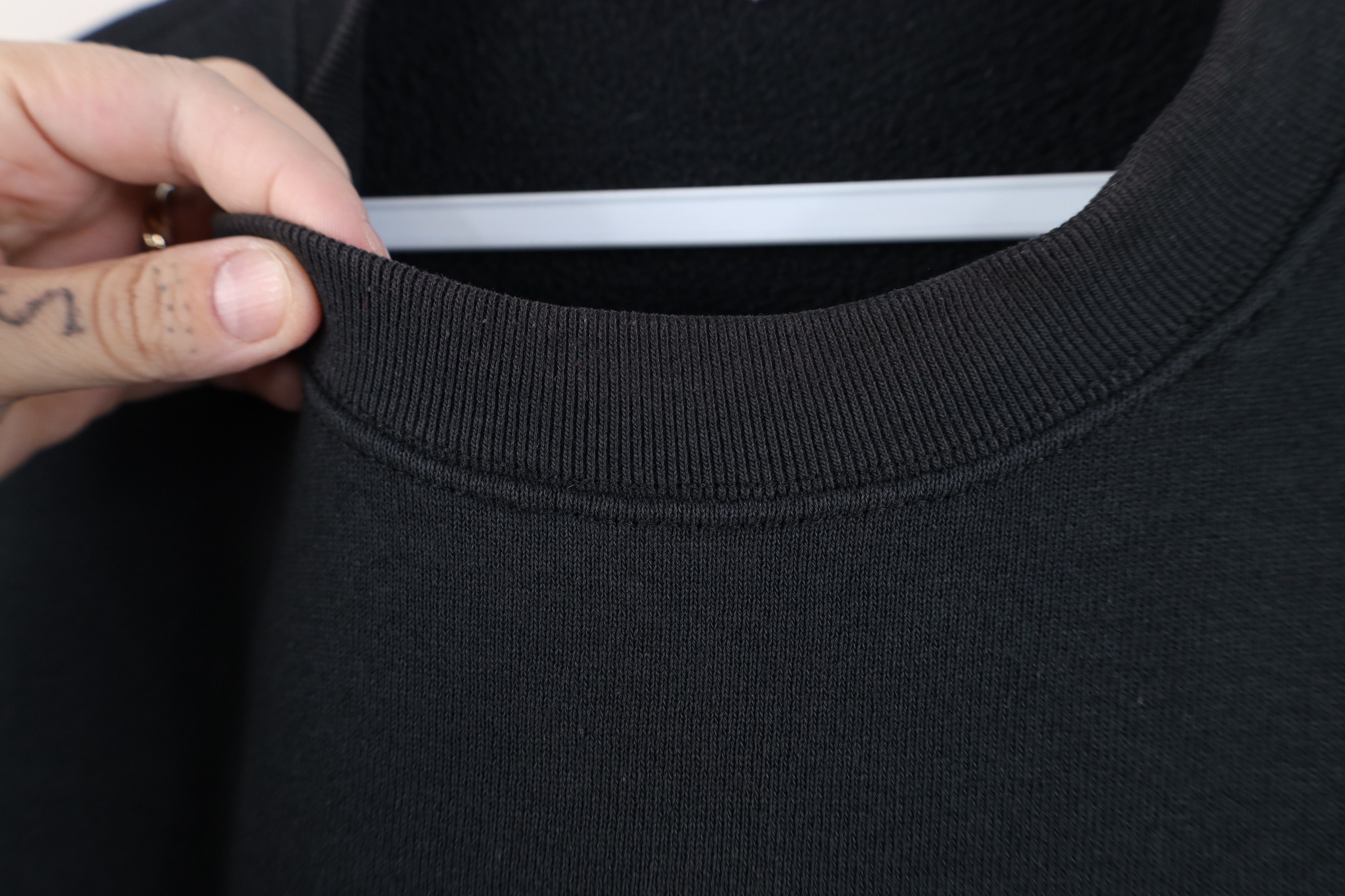Vintage Vintage 90s Streetwear Blank Crewneck Sweatshirt Black USA Size US XL / EU 56 / 4 - 4 Thumbnail