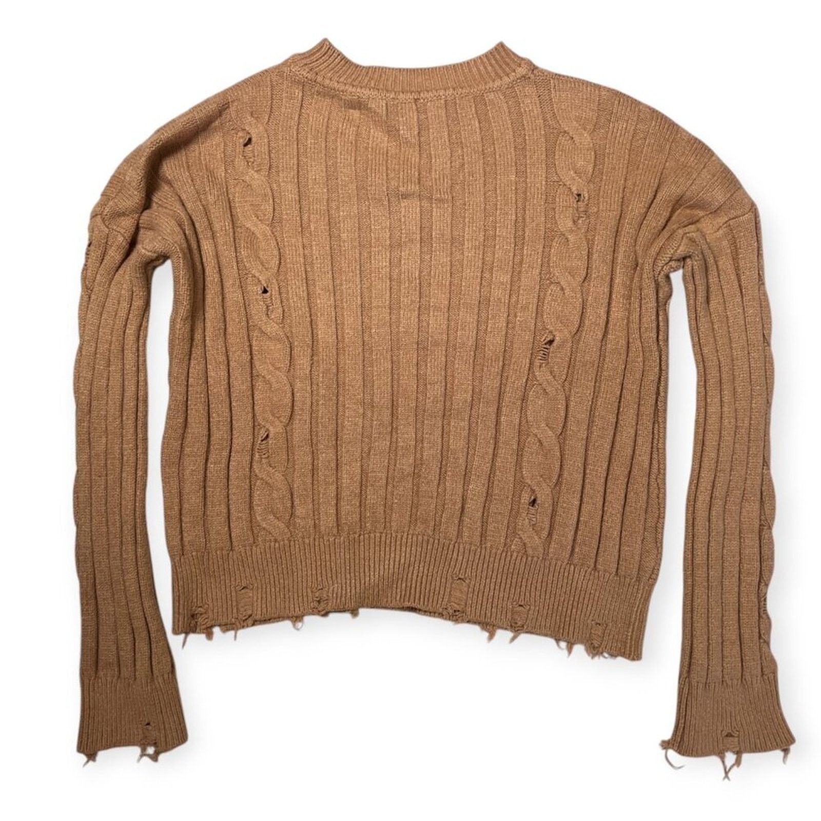 Pinko Pinko Dai Dai Distressed Ribbed Knit Sweater Brown Size S Size S / US 4 / IT 40 - 2 Thumbnail