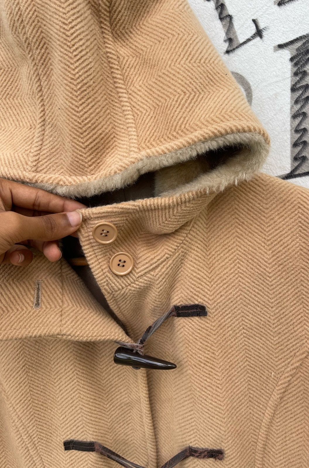 Japanese Brand 🔥YOHJI YAMAMOTO INED x ANGORA WOOL DUFFLE HOODIE JACKET Size M / US 6-8 / IT 42-44 - 9 Thumbnail