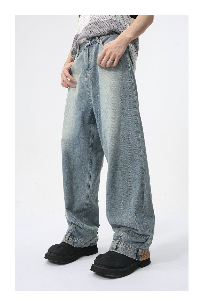 Japanese Brand × Jean Light blue washed trendy straight loose jeans Size US 32 / EU 48 - 4 Thumbnail