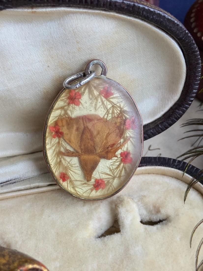 Vintage Vintage Bronze Women's Jewelry Pendant Dry Flowers Resin Size ONE SIZE - 7 Thumbnail