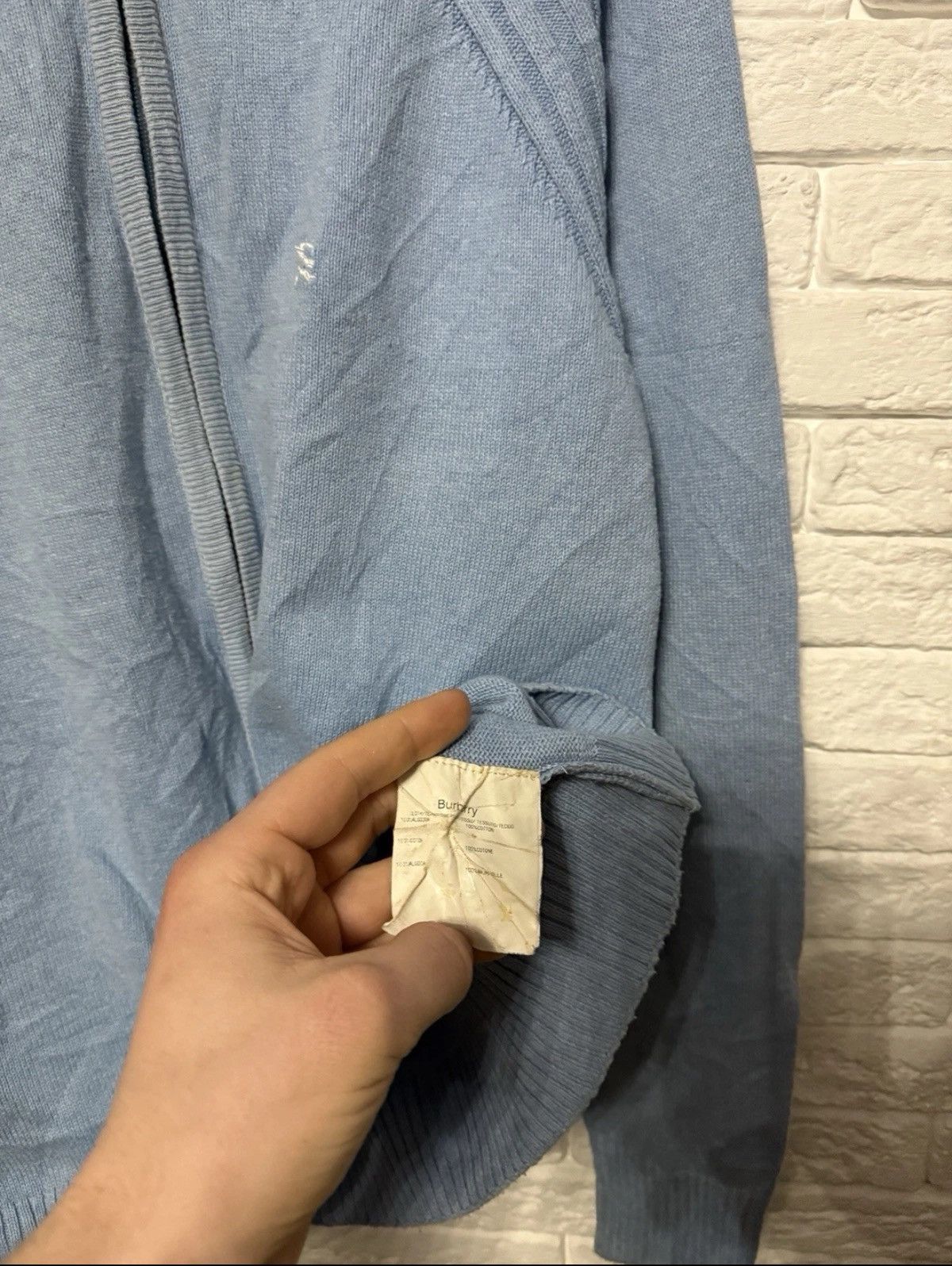 Burberry Burberry London FullZip Cotton Knit Sweater Embroidered Logo Size US L / EU 52-54 / 3 - 5 Thumbnail