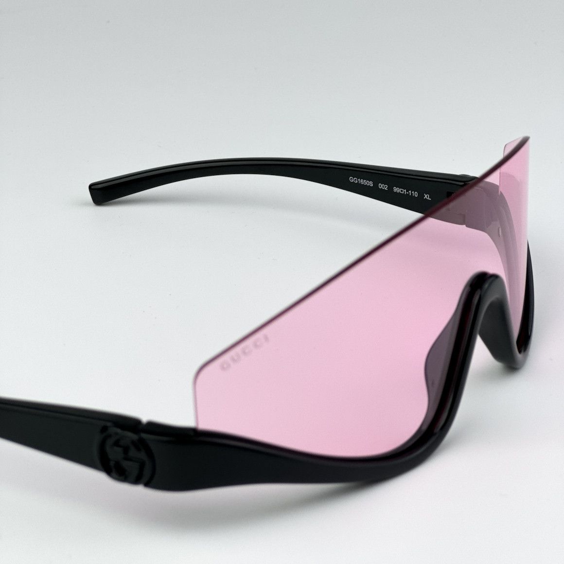 Gucci NEW Gucci GG1650S 002 Black Unisex Shield Mask Sunglasses Size ONE SIZE - 6 Thumbnail