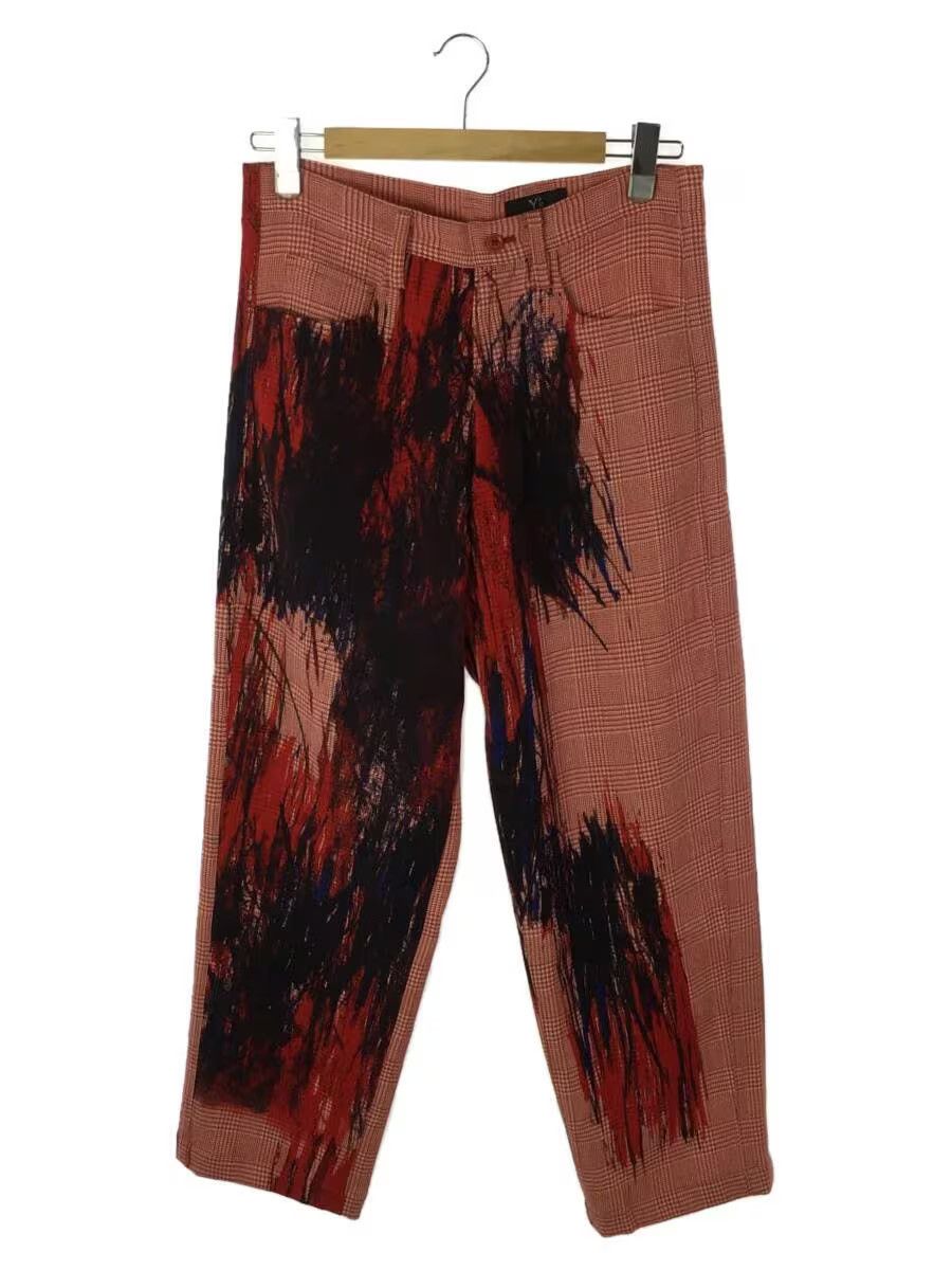 image of Yohji Yamamoto x YS Yamamoto Aw20 Wool Houndtooth Pattern Pants in Red, Men's (Size 31)