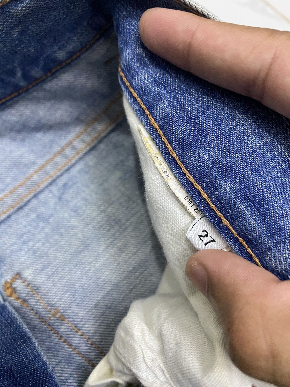 Prada 🔥VINTAGE PRADA DISTRESSED DENIM TAPERED LEG Size US 29 - 14 Thumbnail