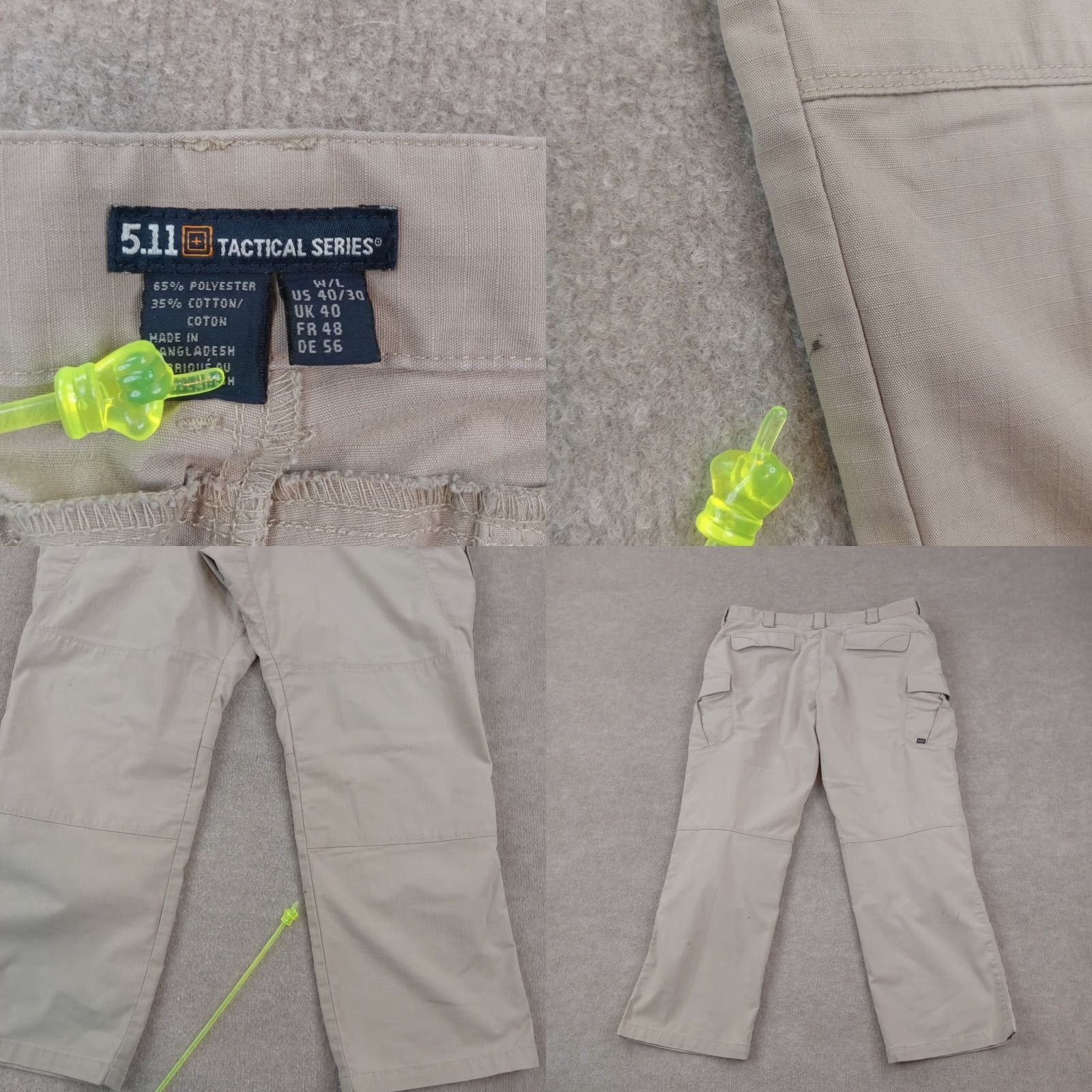 Vintage 5.11 Tactical Mens Cargo Pants Beige Straight Leg 40x30 Ripstop Pockets Size US 40 / EU 56 - 8 Thumbnail