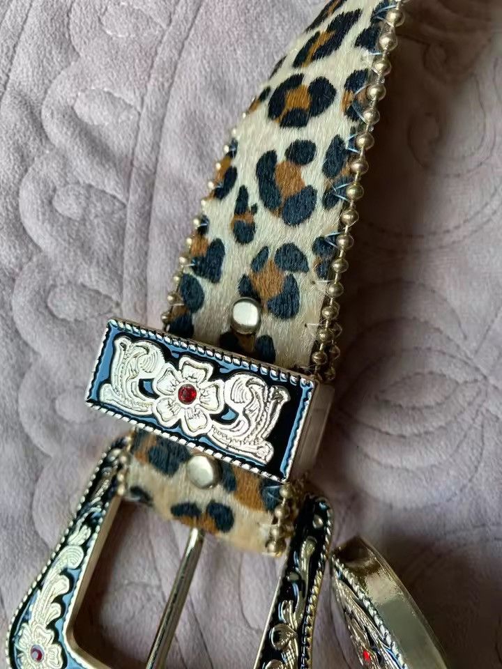 Japanese Brand Cheetah leopard print belt 112 cm Size 36 - 8 Thumbnail