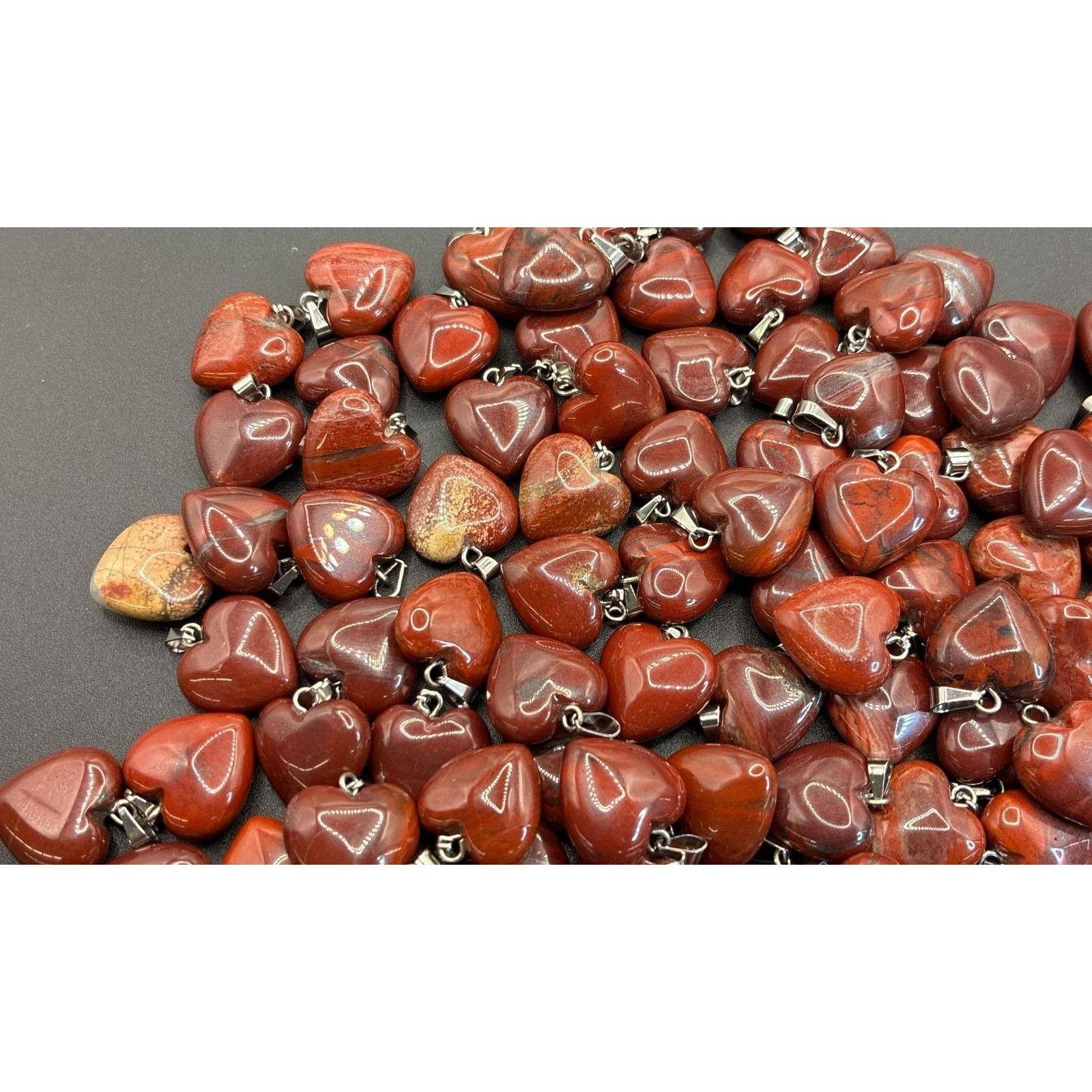 Other Red Jasper Heart Pendant – Tested – 18" Gold Plated Chain Size ONE SIZE - 3 Thumbnail