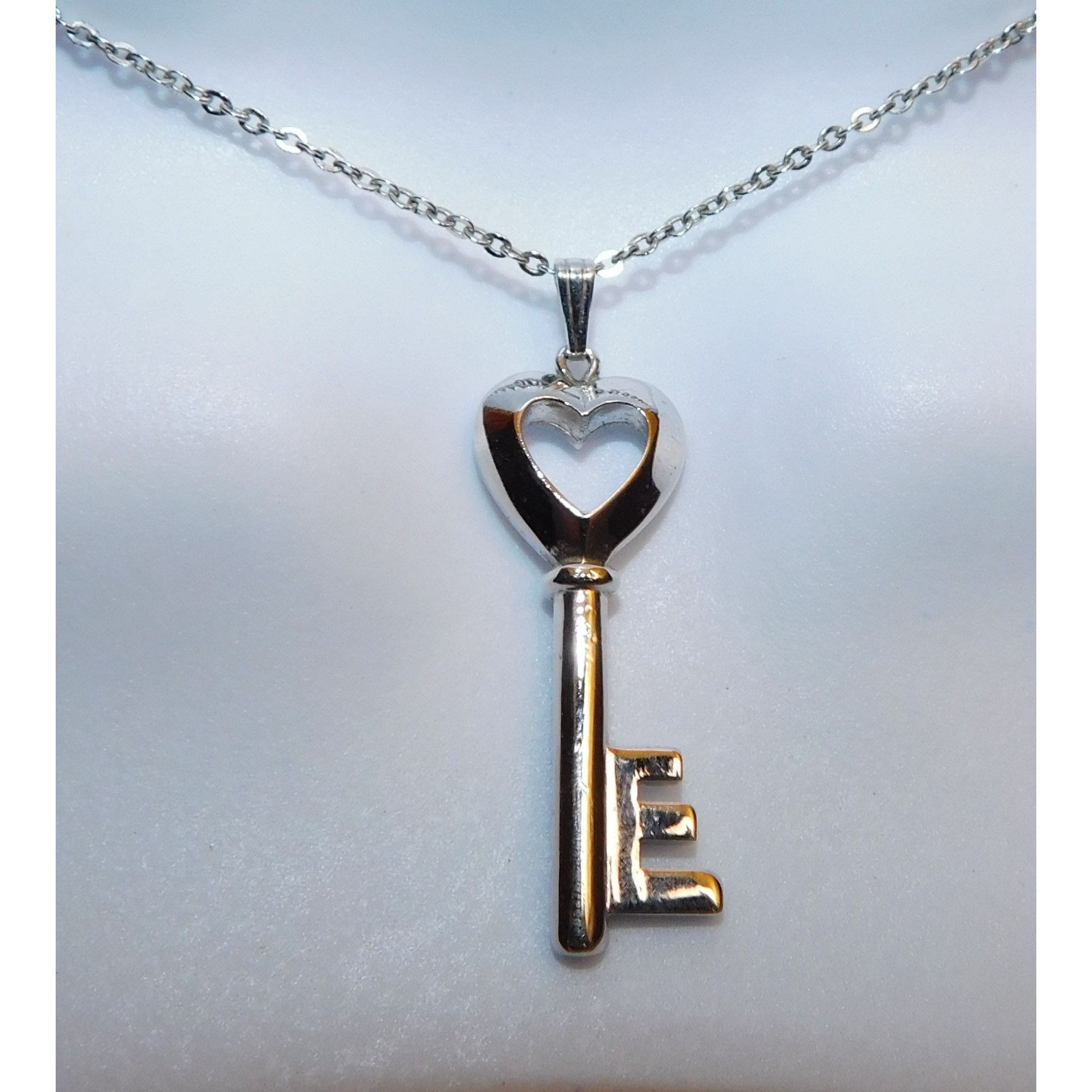 Other Accents By Hallmark Heart Key Silver tone Necklace Size ONE SIZE - 1 Thumbnail