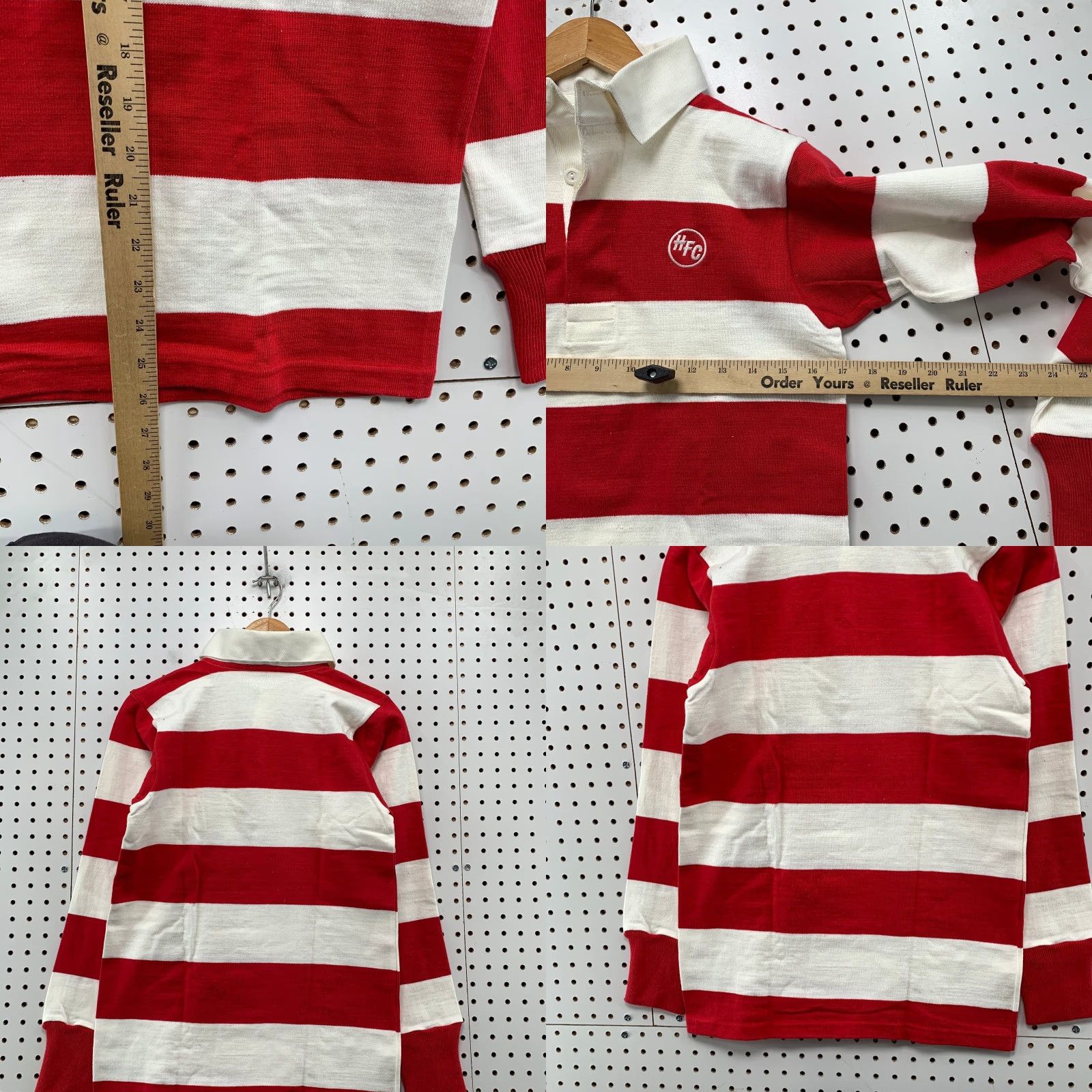 Vintage VINTAGE Vantage Rugby Polo Shirt Men S Red White Stripe HFC Long Sleeve USA Size US S / EU 44-46 / 1 - 9 Thumbnail